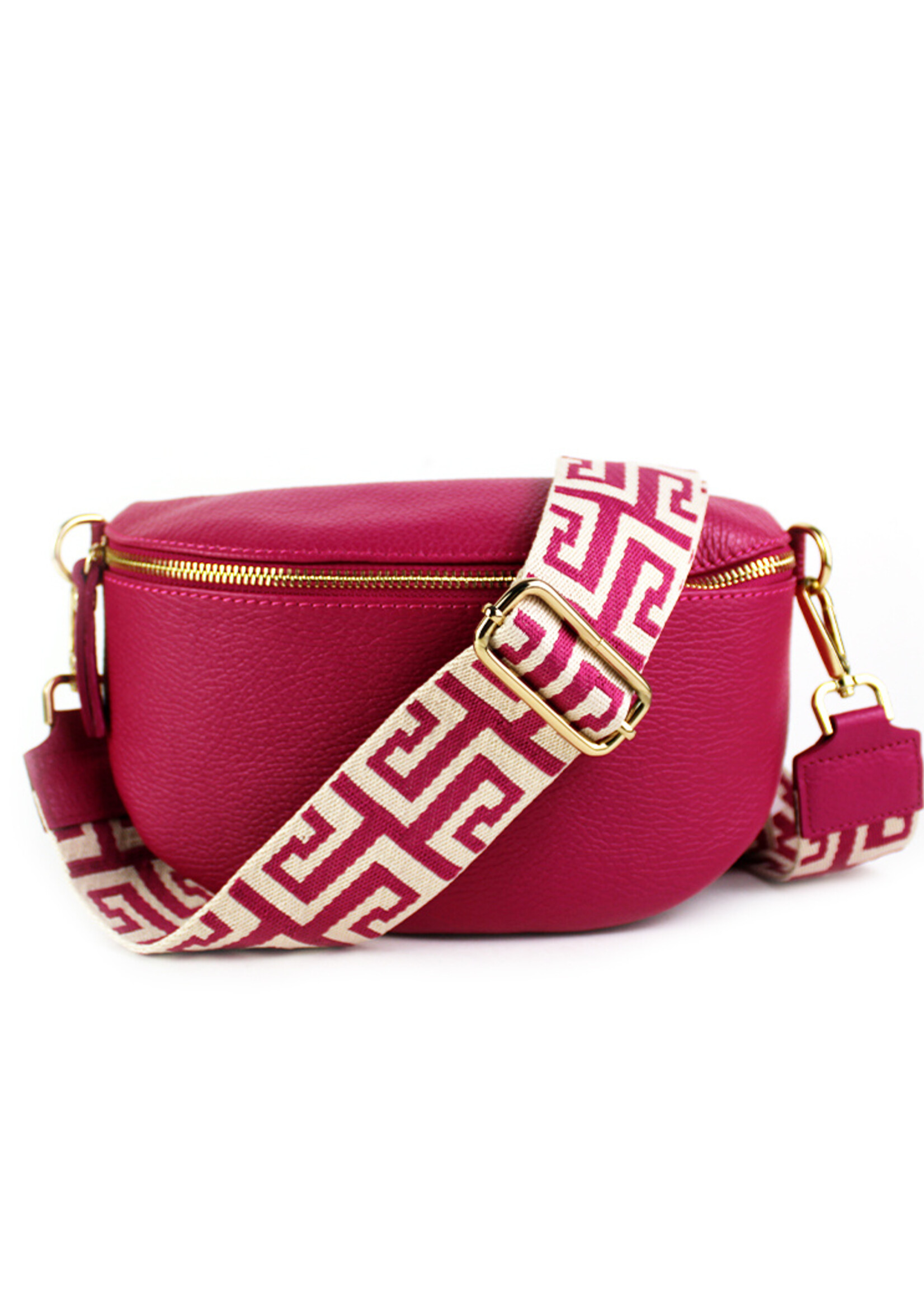 Leren heuptas | Bumbag SET | Fuchsia | Monochroom | MEDIUM