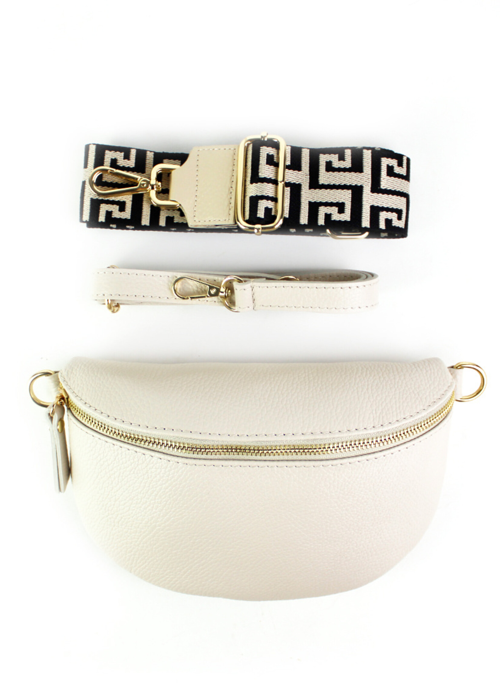 Leren heuptas | Bumbag SET | Beige | Monochroom | MEDIUM