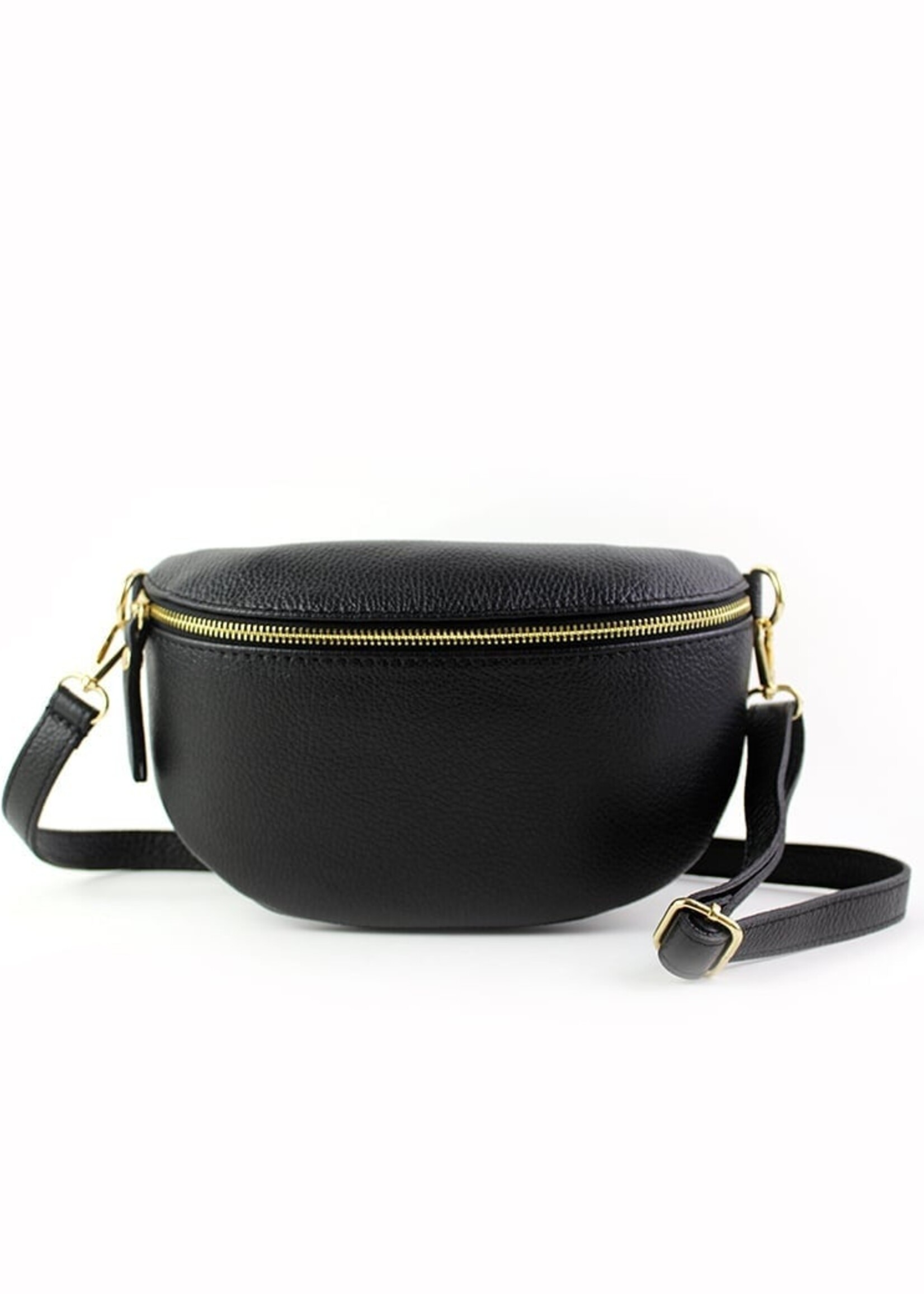Leren heuptas | Bumbag SET | Zwart | Monochroom | MEDIUM