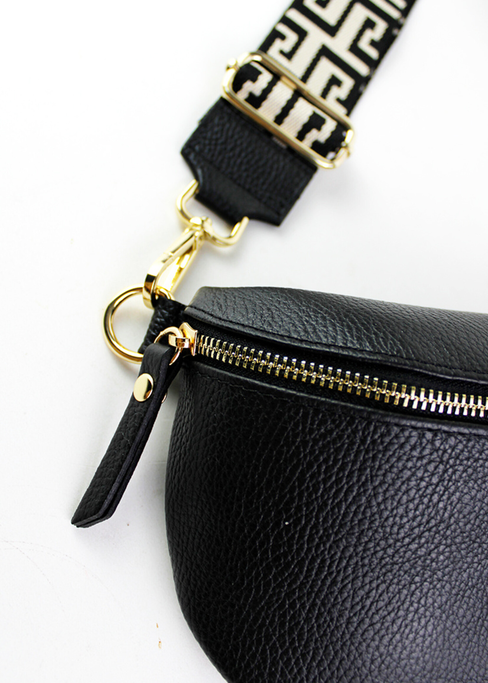 Leren heuptas | Bumbag SET | Zwart | Monochroom | MEDIUM