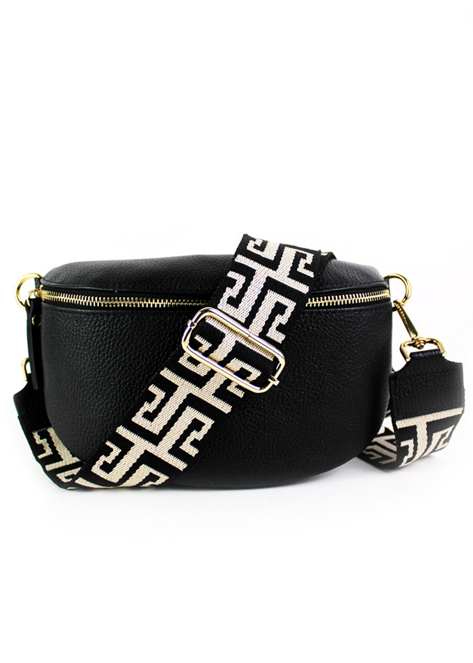 Leren heuptas | Bumbag SET | Zwart | Monochroom | MEDIUM