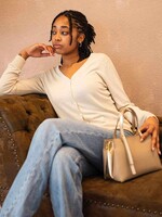 Lederen Handtas  | Noor | Taupe-Goud