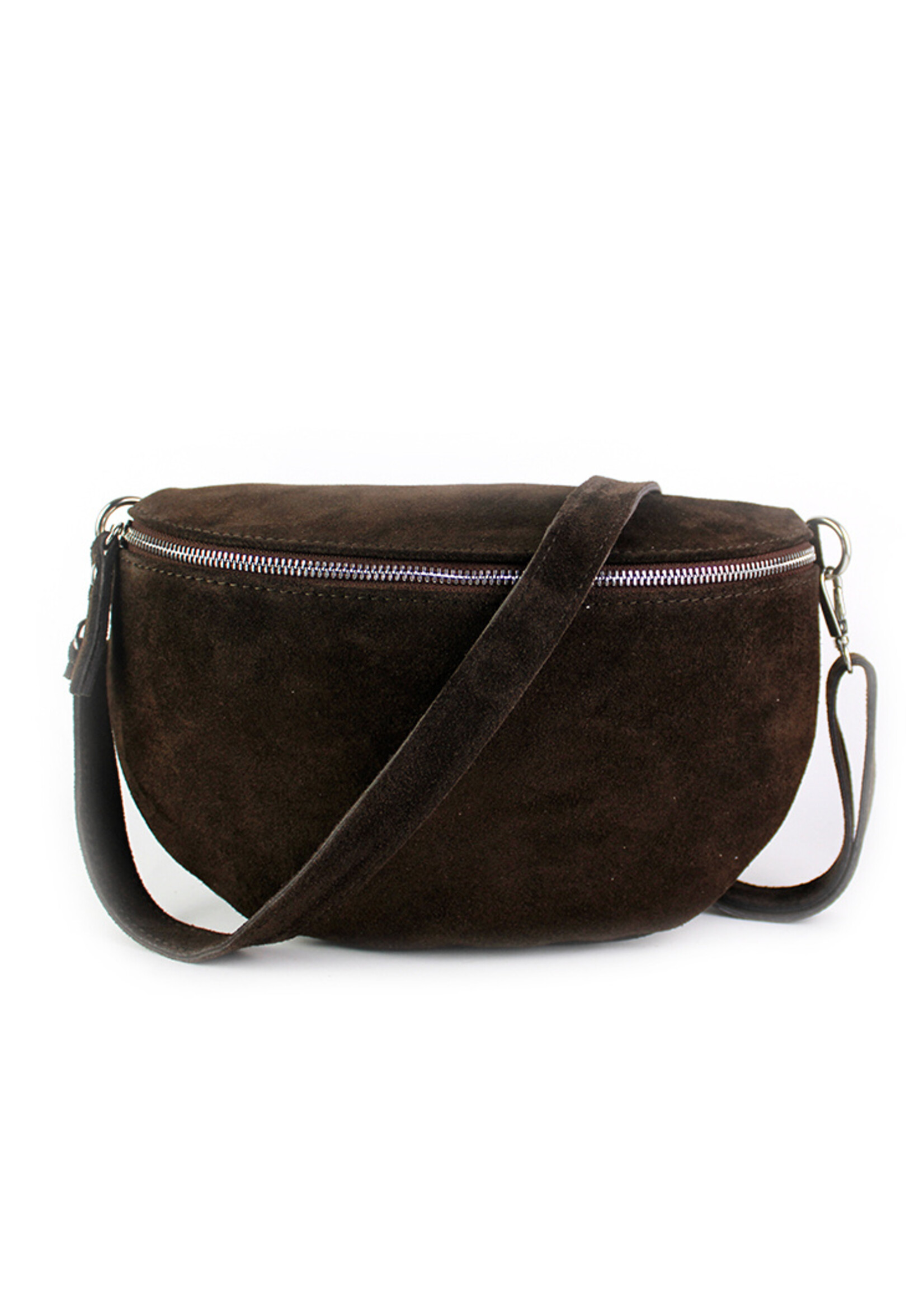 Suède Leren heuptas | Bumbag | Koffie | Maat - L