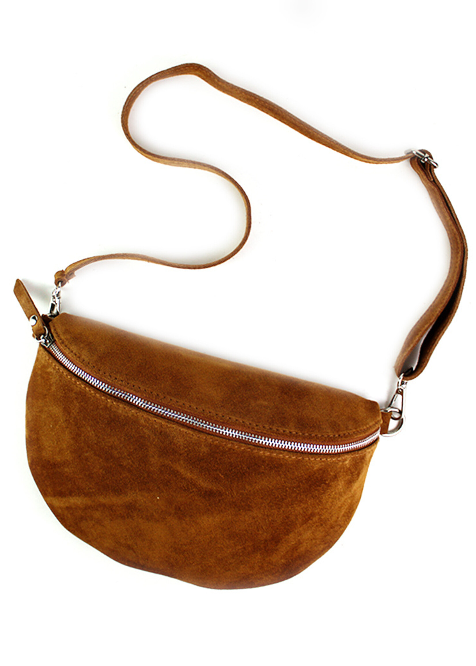 Suède Leren heuptas | Bumbag | Camel | Maat - L