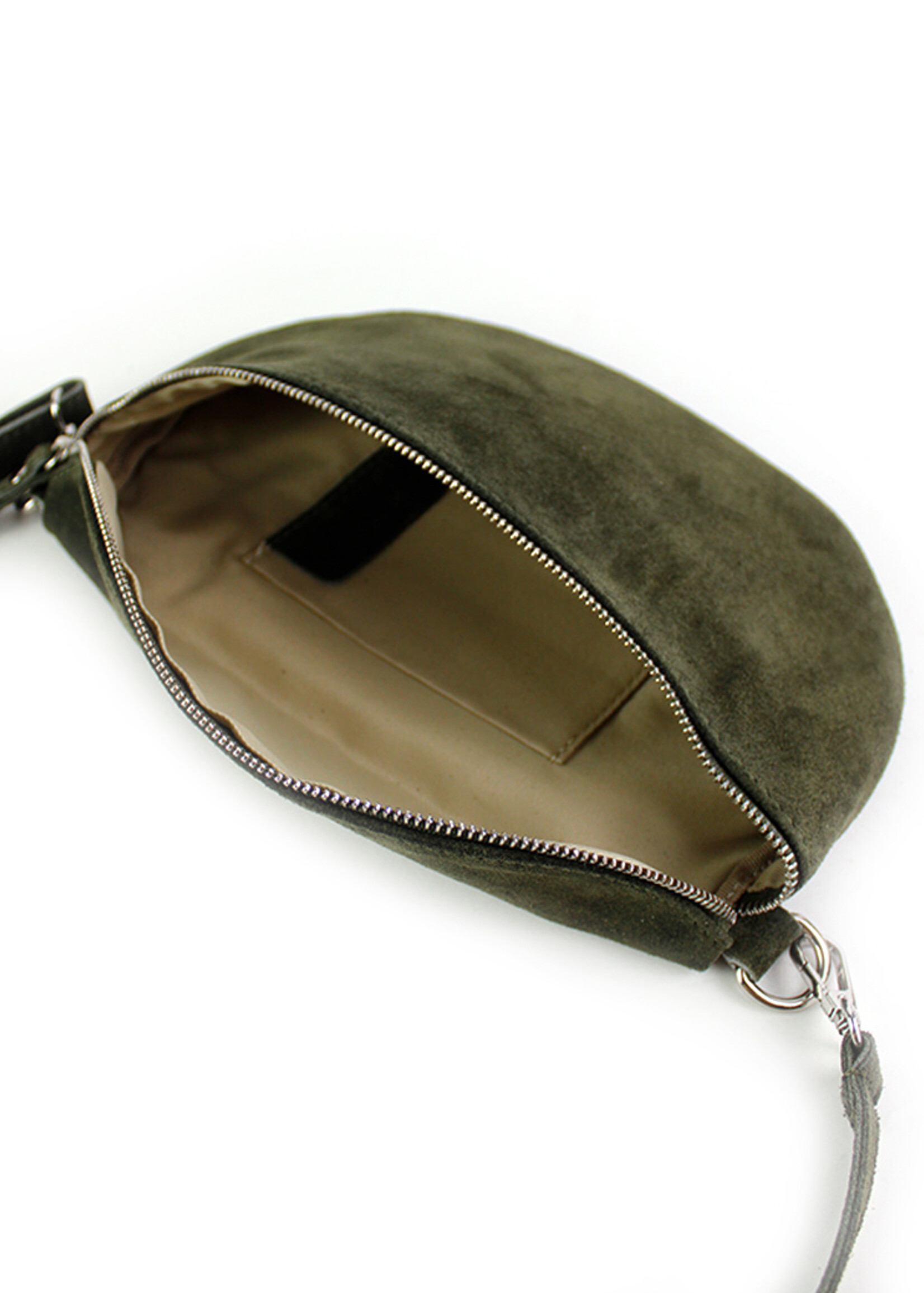 Suède Leren heuptas | Bumbag | Olijfgroen | Maat - L