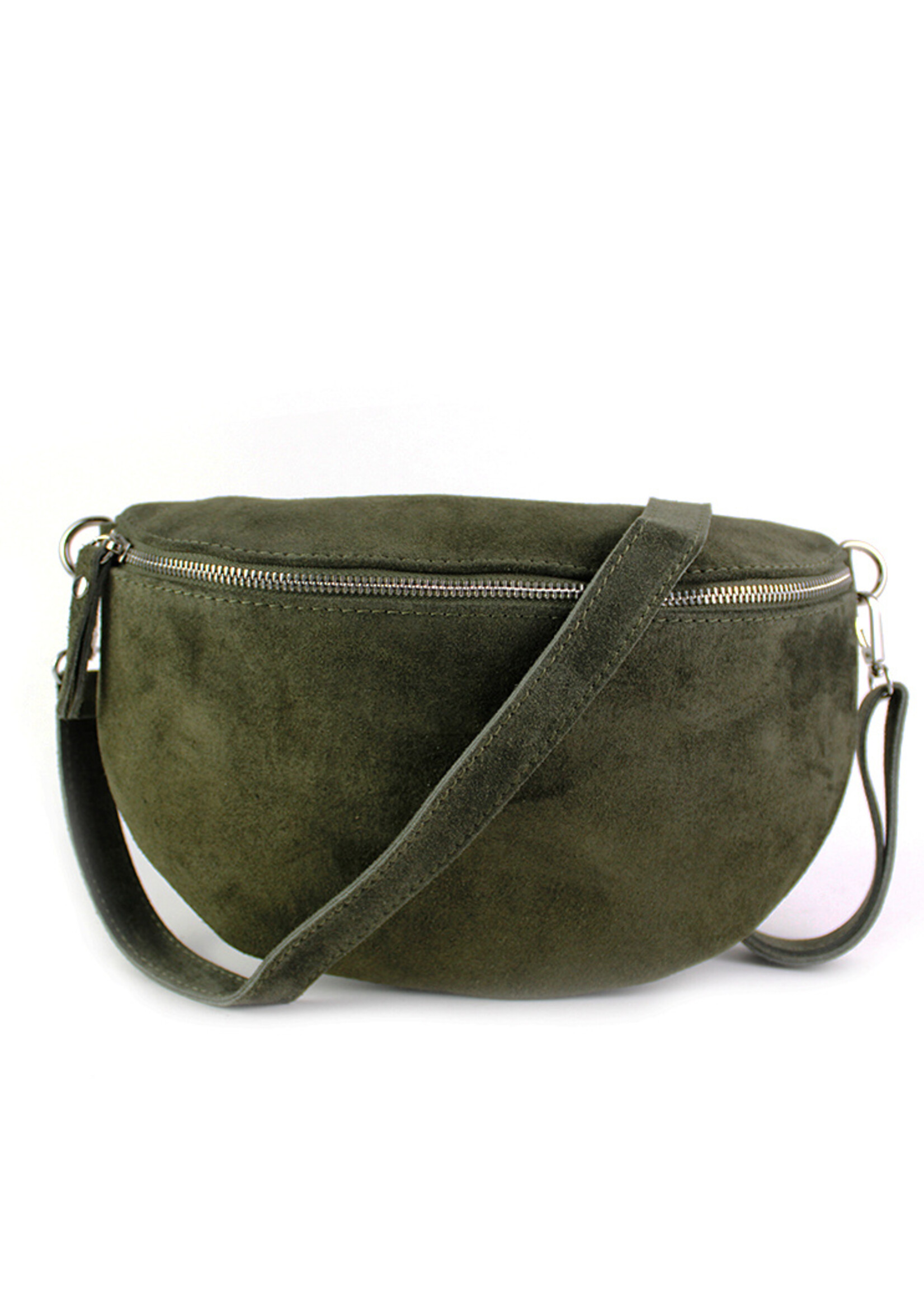 Suède Leren heuptas | Bumbag | Olijfgroen | Maat - L