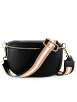 Leren heuptas | Bumbag SET | Zwart | Metallic | MEDIUM