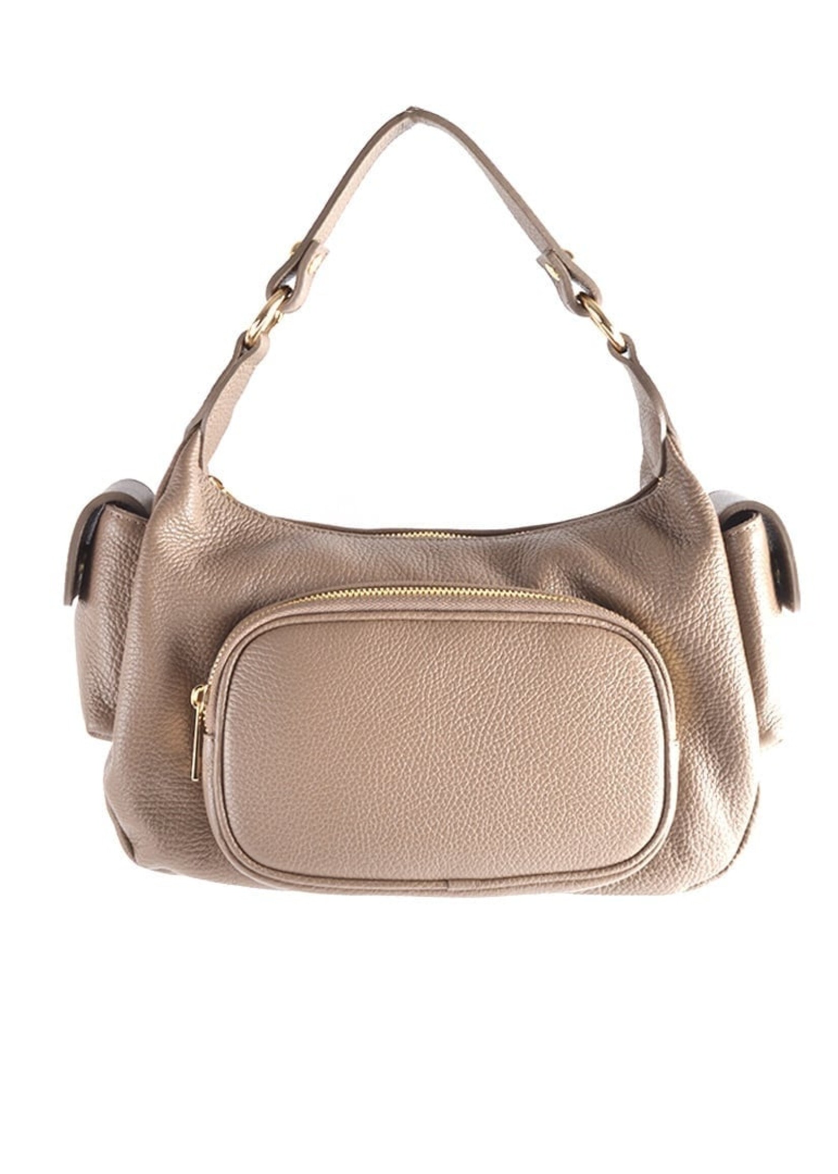 Leren handtas | Jinte | Taupe