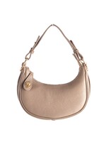 Leren schoudertas | Roeline | Donkertaupe