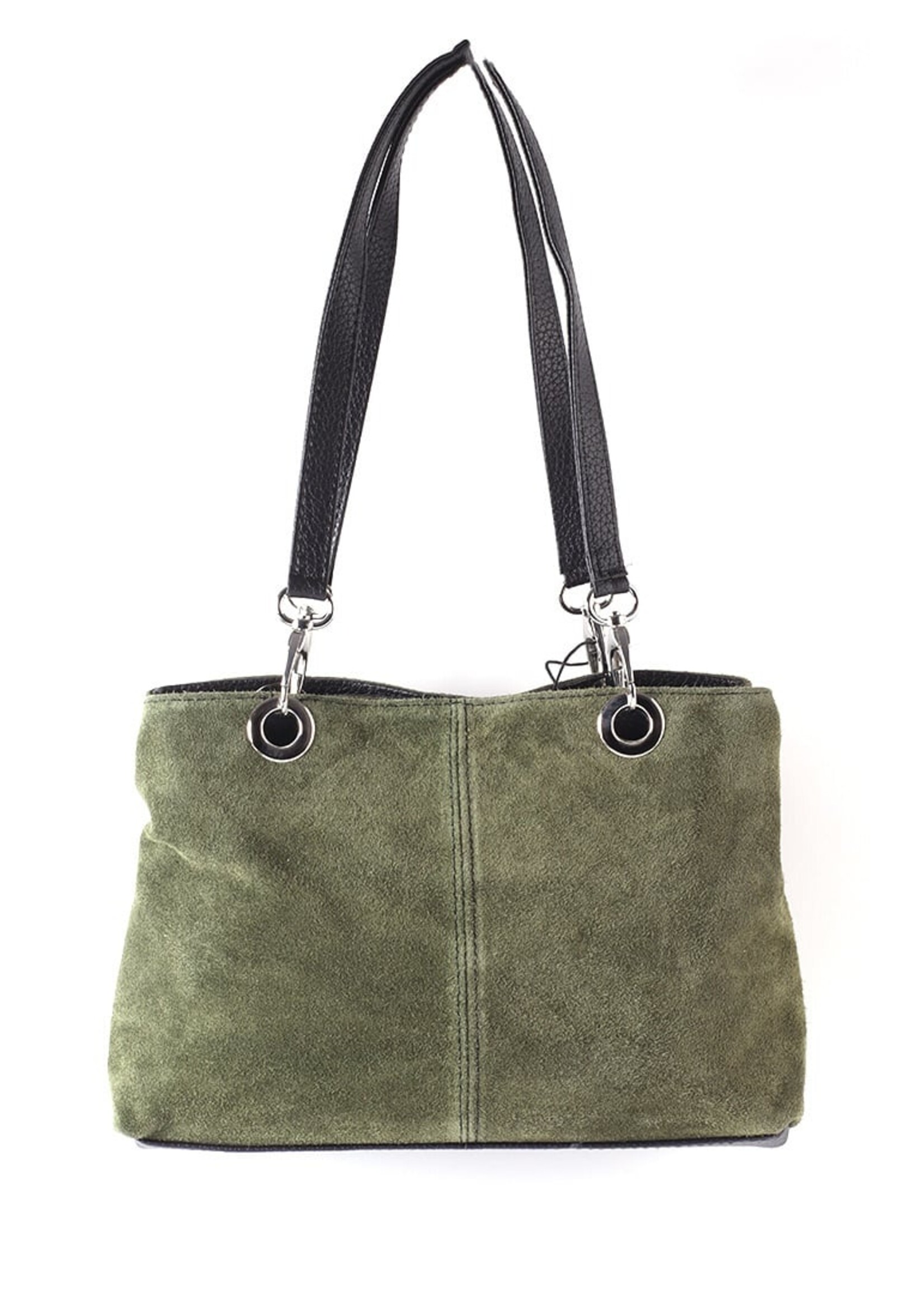 Suede Handtas | Francien | Donkergroen