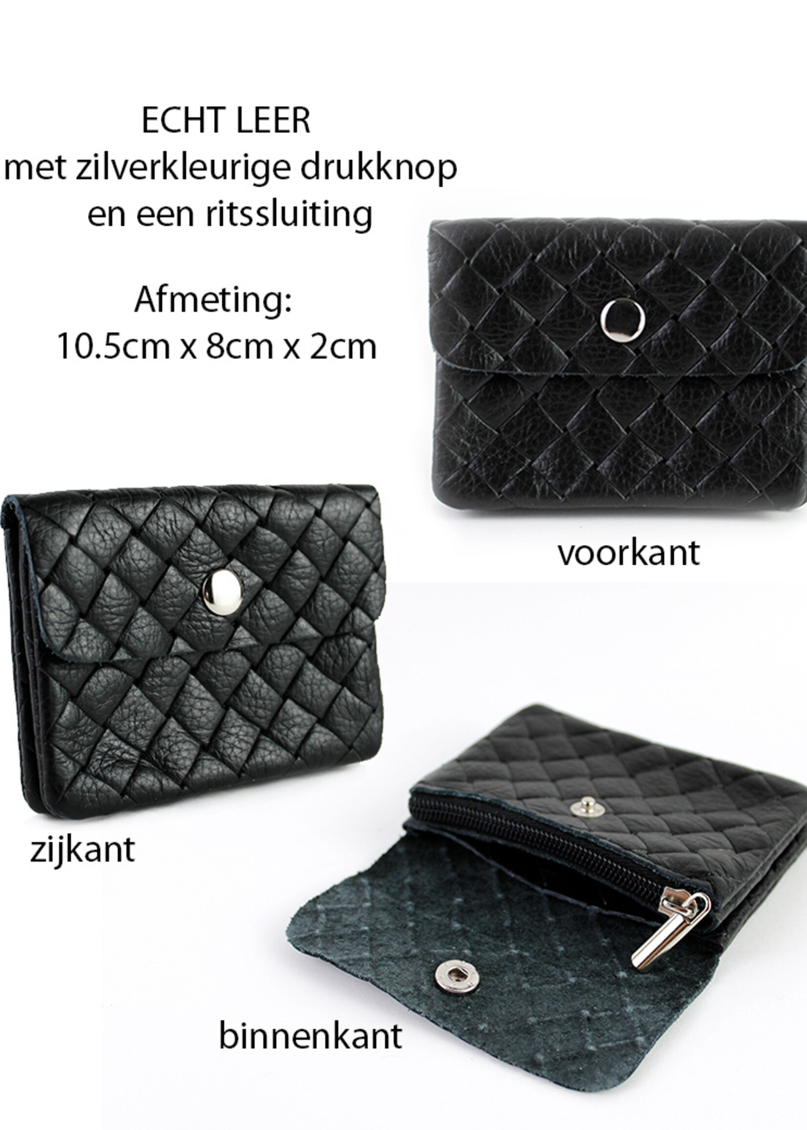 Leren portemonnee | Gevlochten | Meerdere kleuren