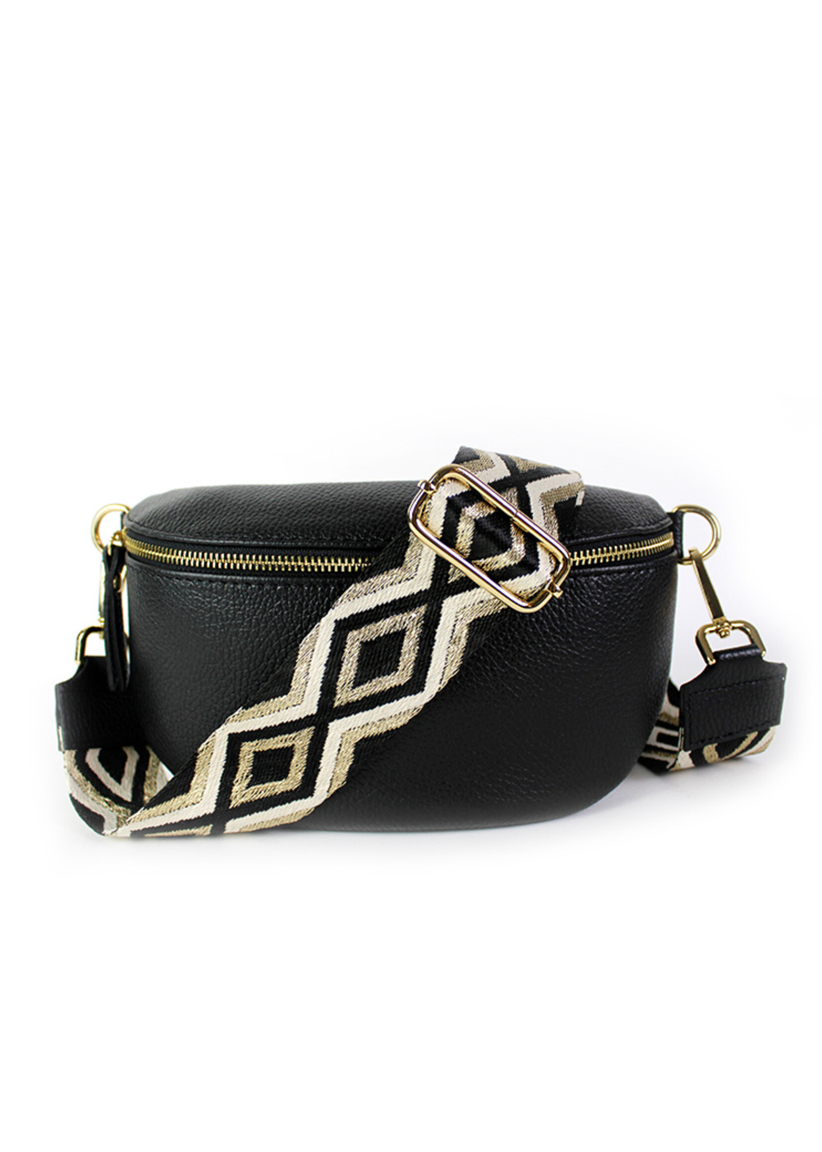 Leren heuptas | Bumbag SET | Zwart | Ibiza | MEDIUM