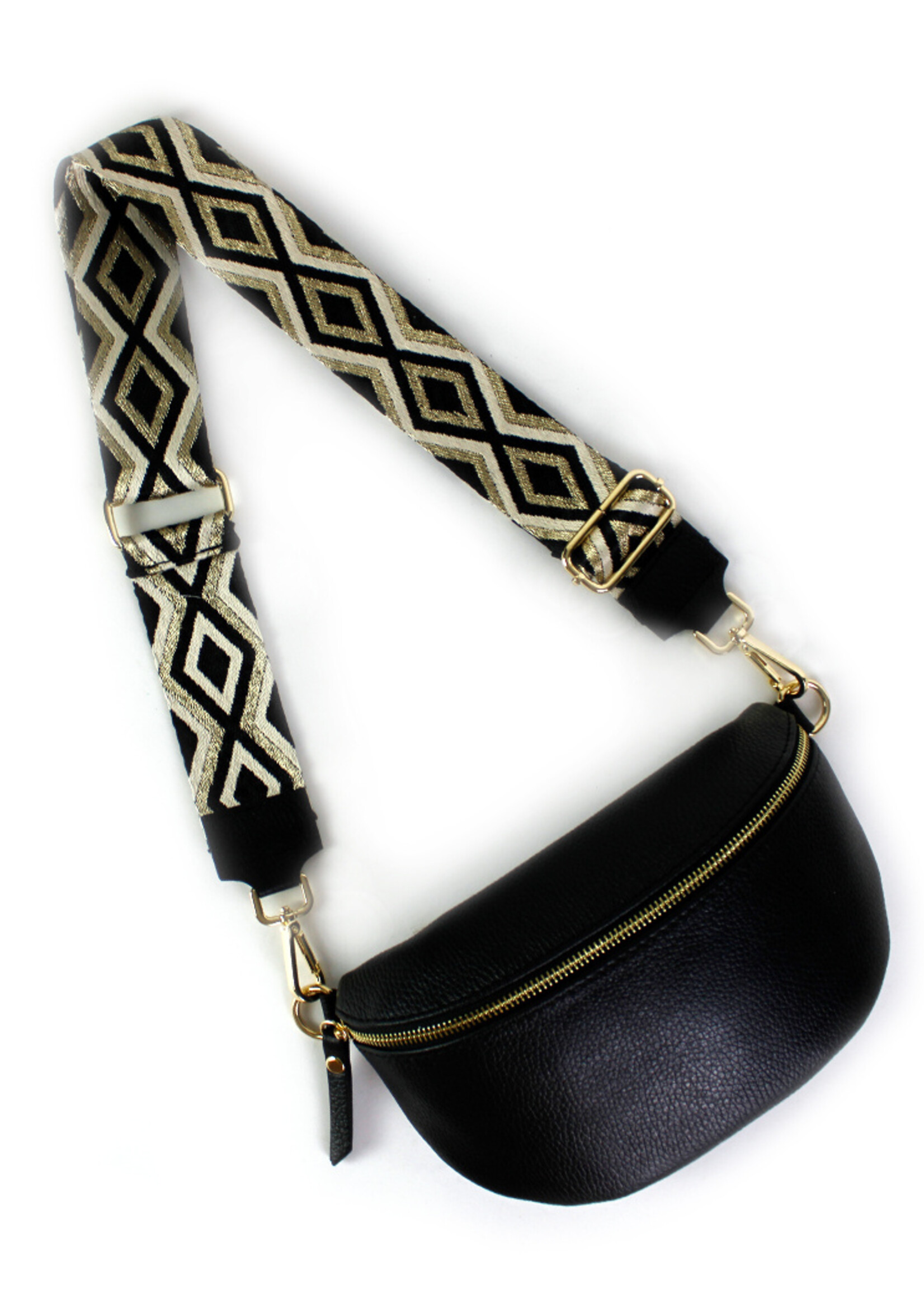 Leren heuptas | Bumbag SET | Zwart | Ibiza | MEDIUM