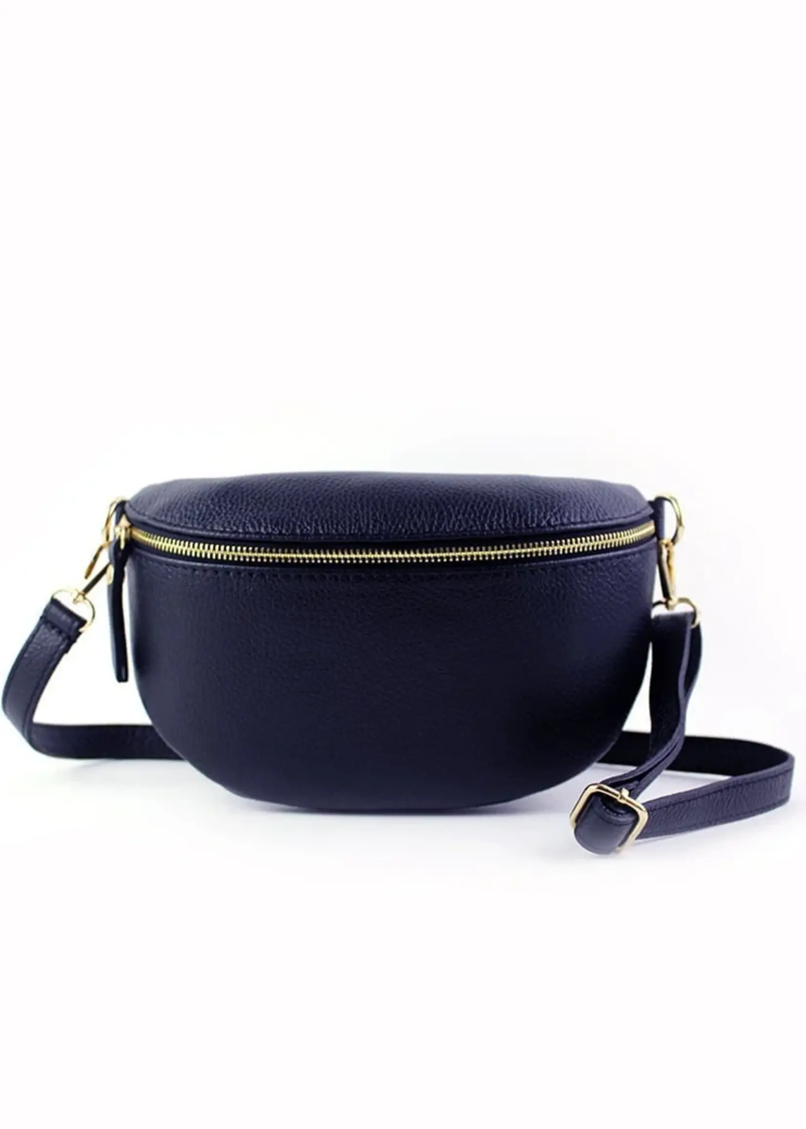 Leren heuptas | Bumbag SET | Donkerblauw |Uni | MEDIUM
