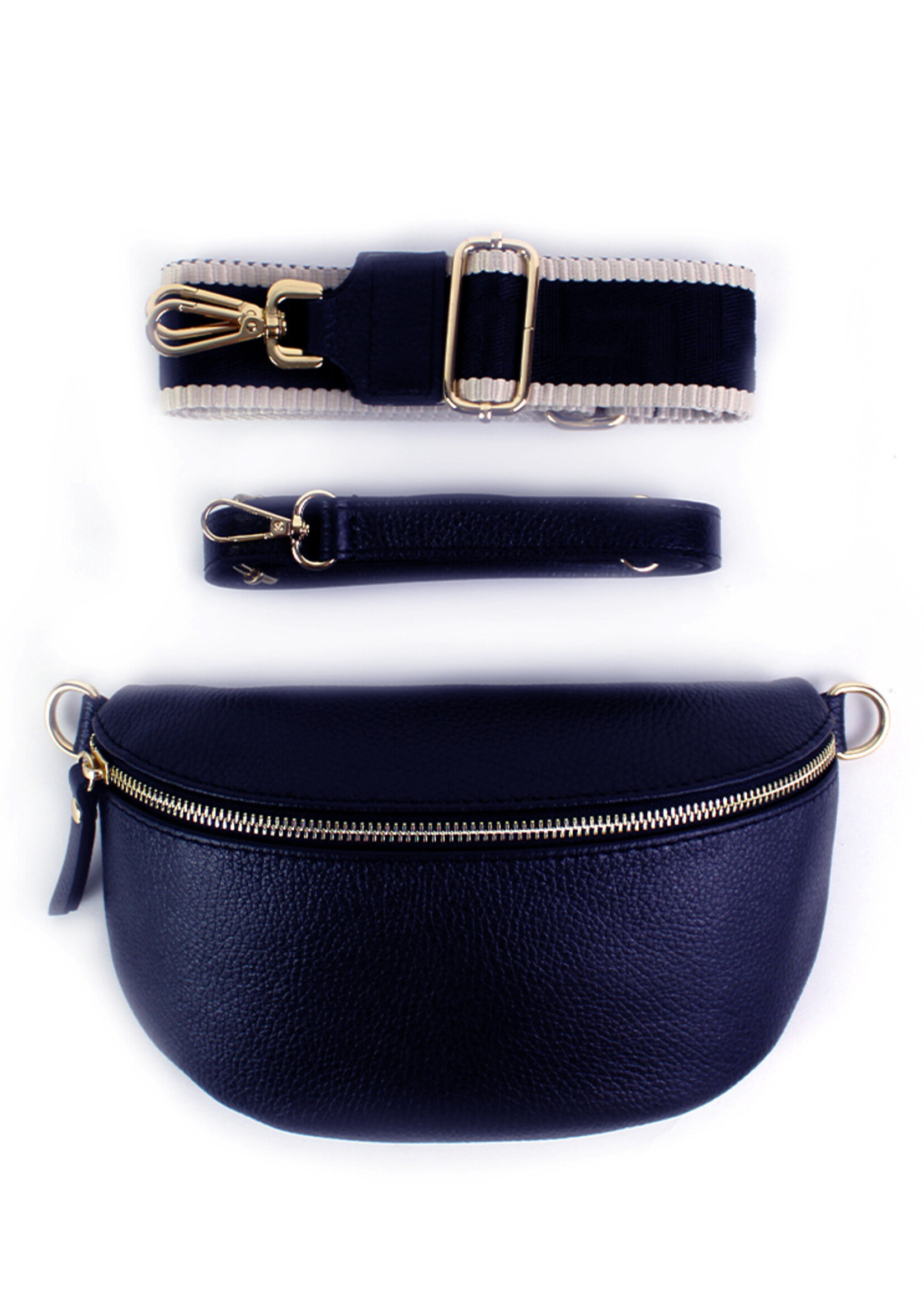 Leren heuptas | Bumbag SET | Donkerblauw |Uni | MEDIUM