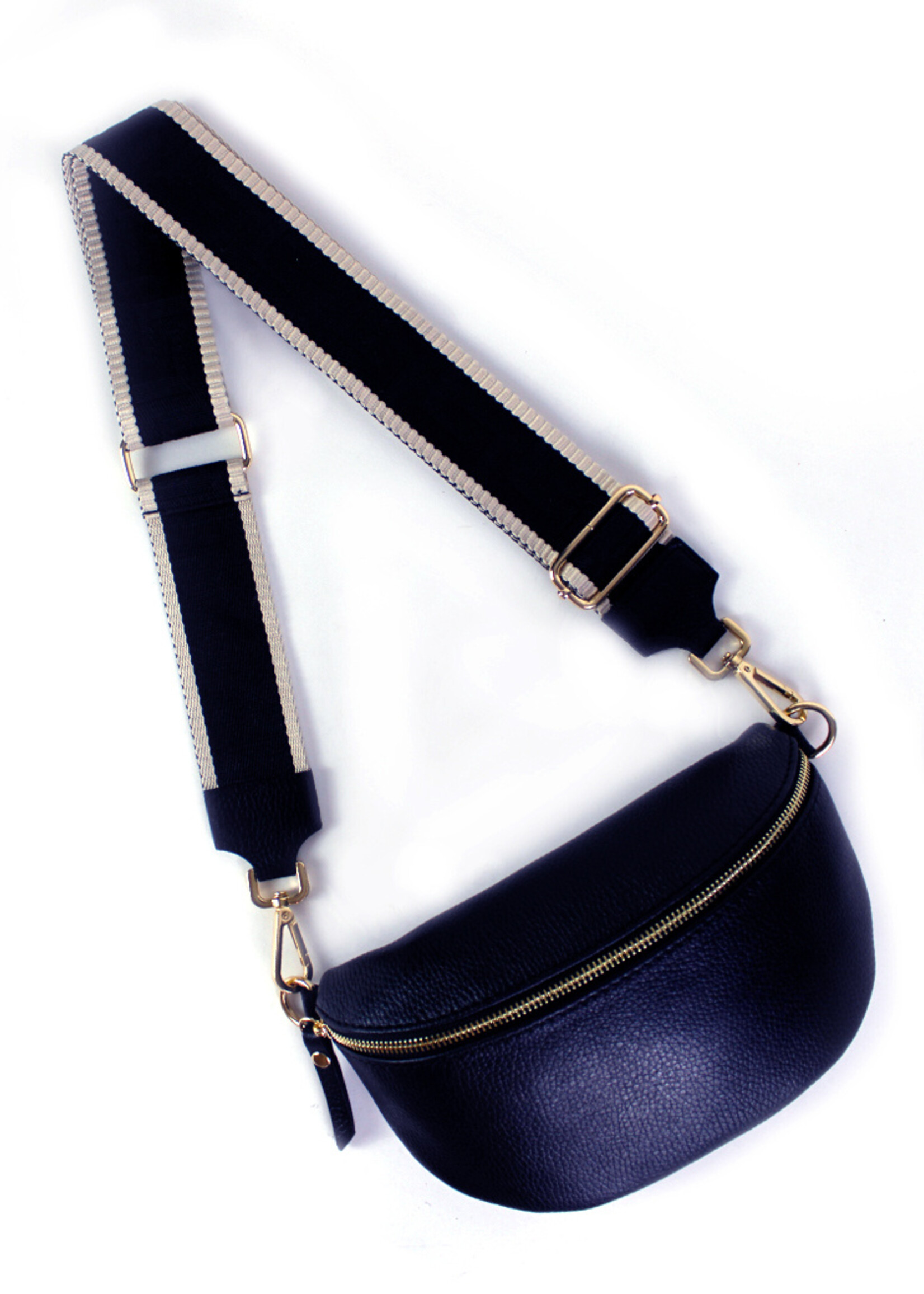 Leren heuptas | Bumbag SET | Donkerblauw |Uni | MEDIUM