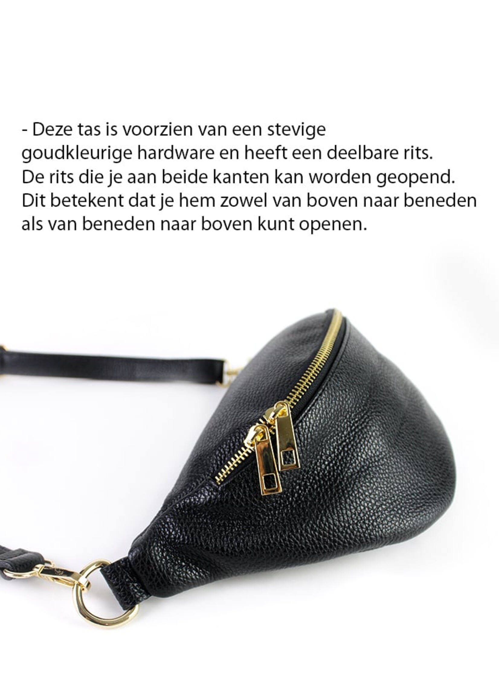 Leren heuptas Yumi Zwart - SET UNI
