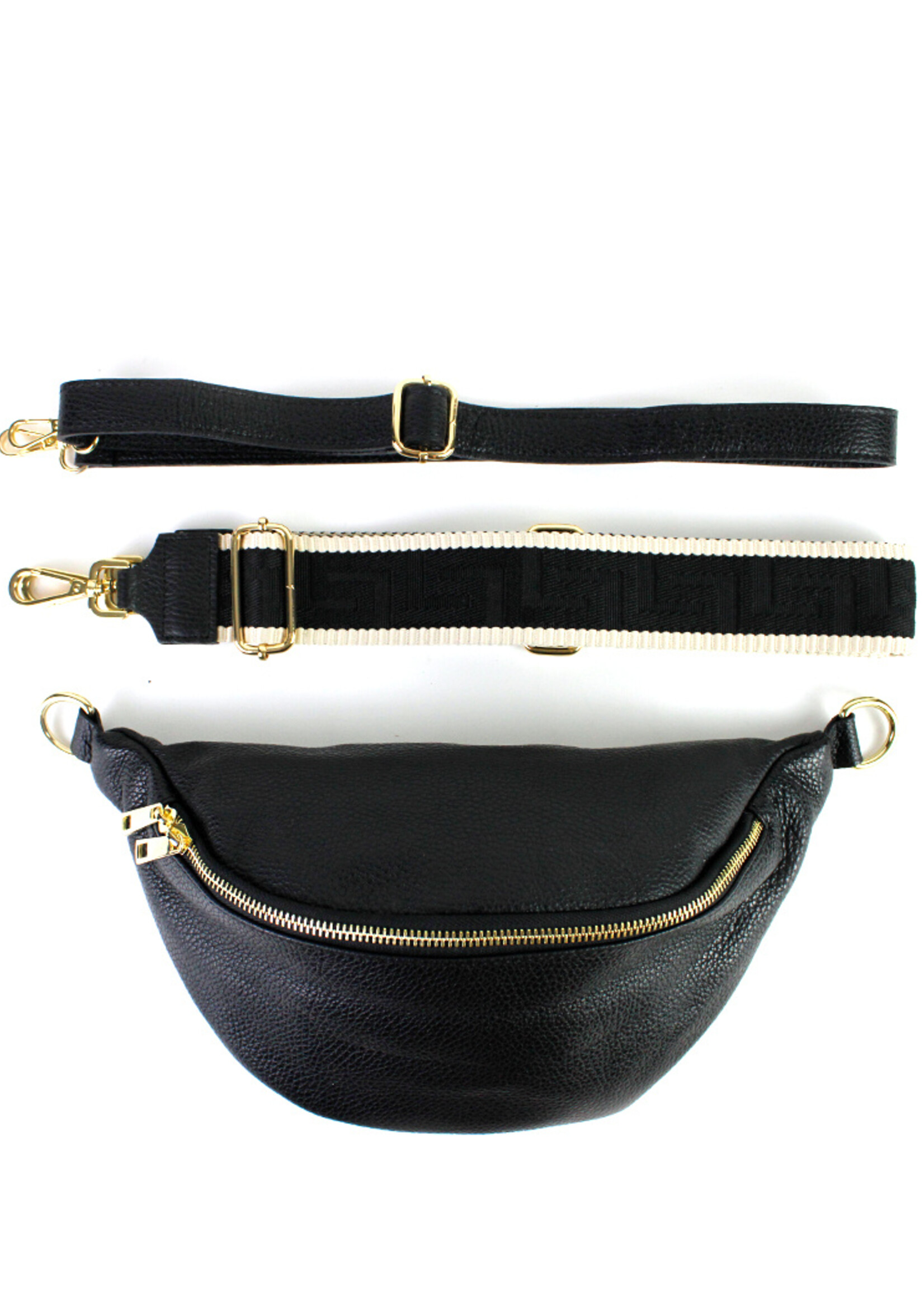 Leren heuptas Yumi Zwart - SET UNI