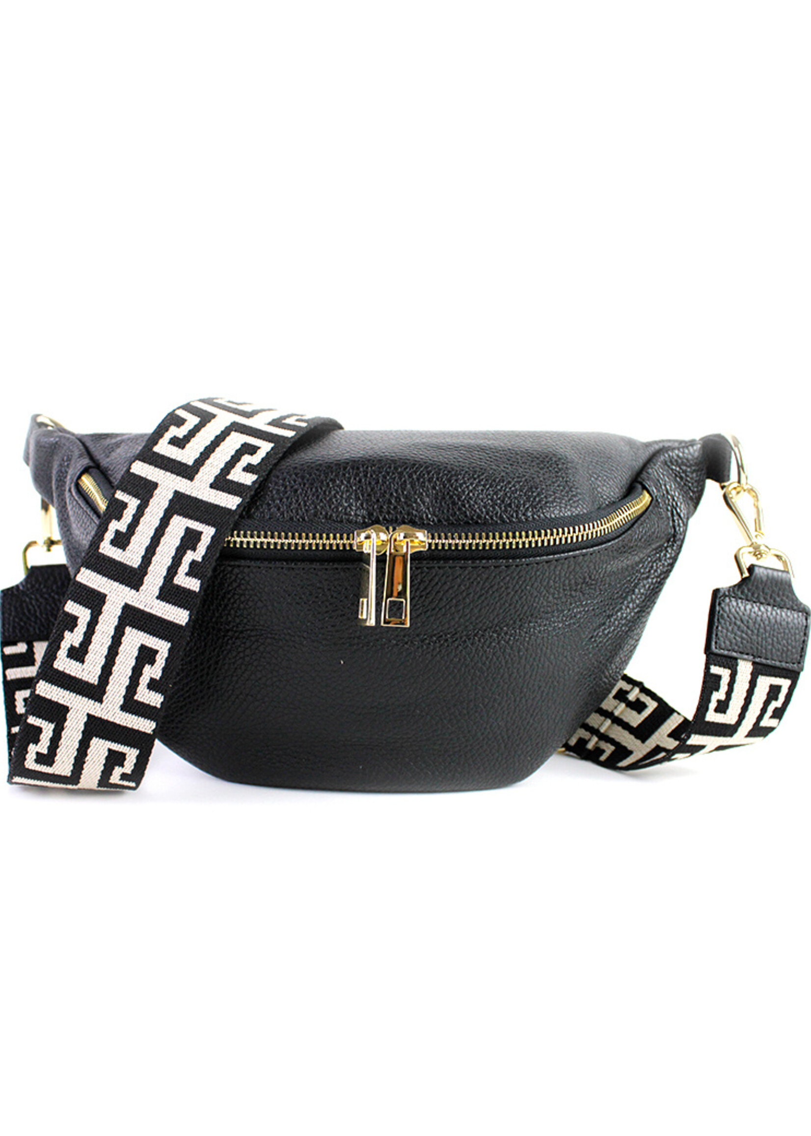 Leren heuptas Yumi Zwart - SET MONOCHROOM