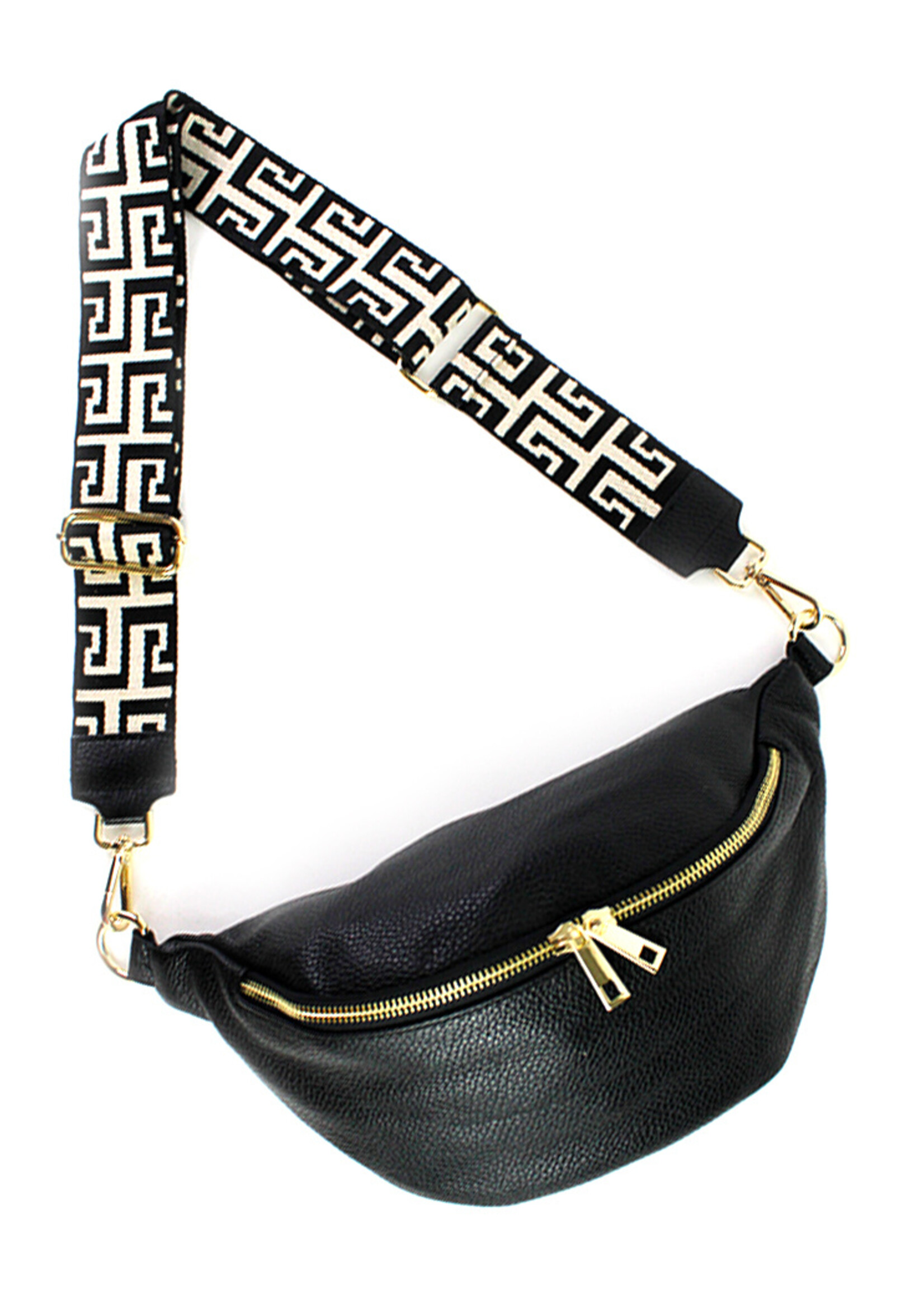 Leren heuptas Yumi Zwart - SET MONOCHROOM