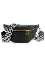 Leren heuptas Yumi Zwart - SET ZIGZAG