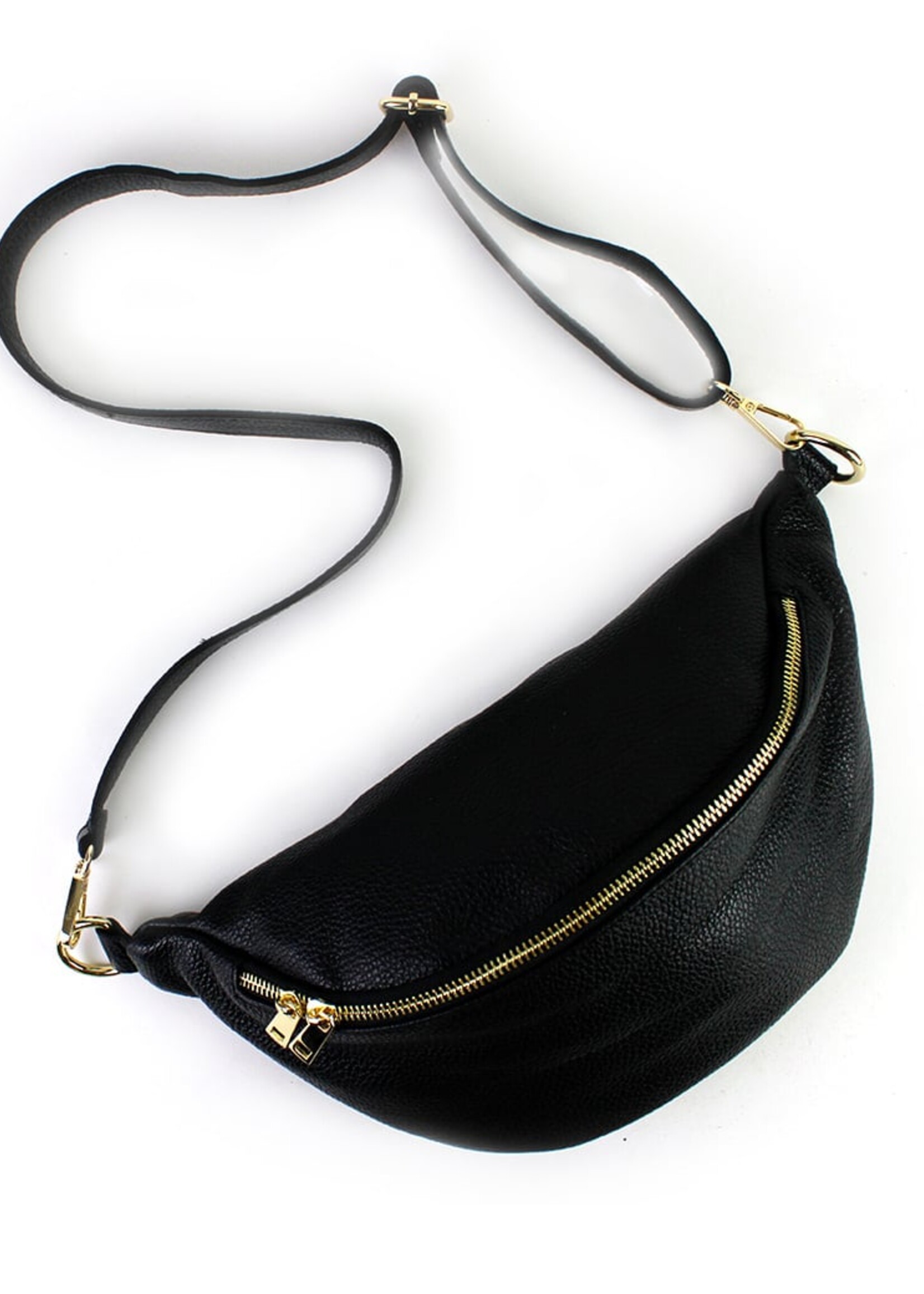 Leren heuptas Yumi Zwart - SET PANTER
