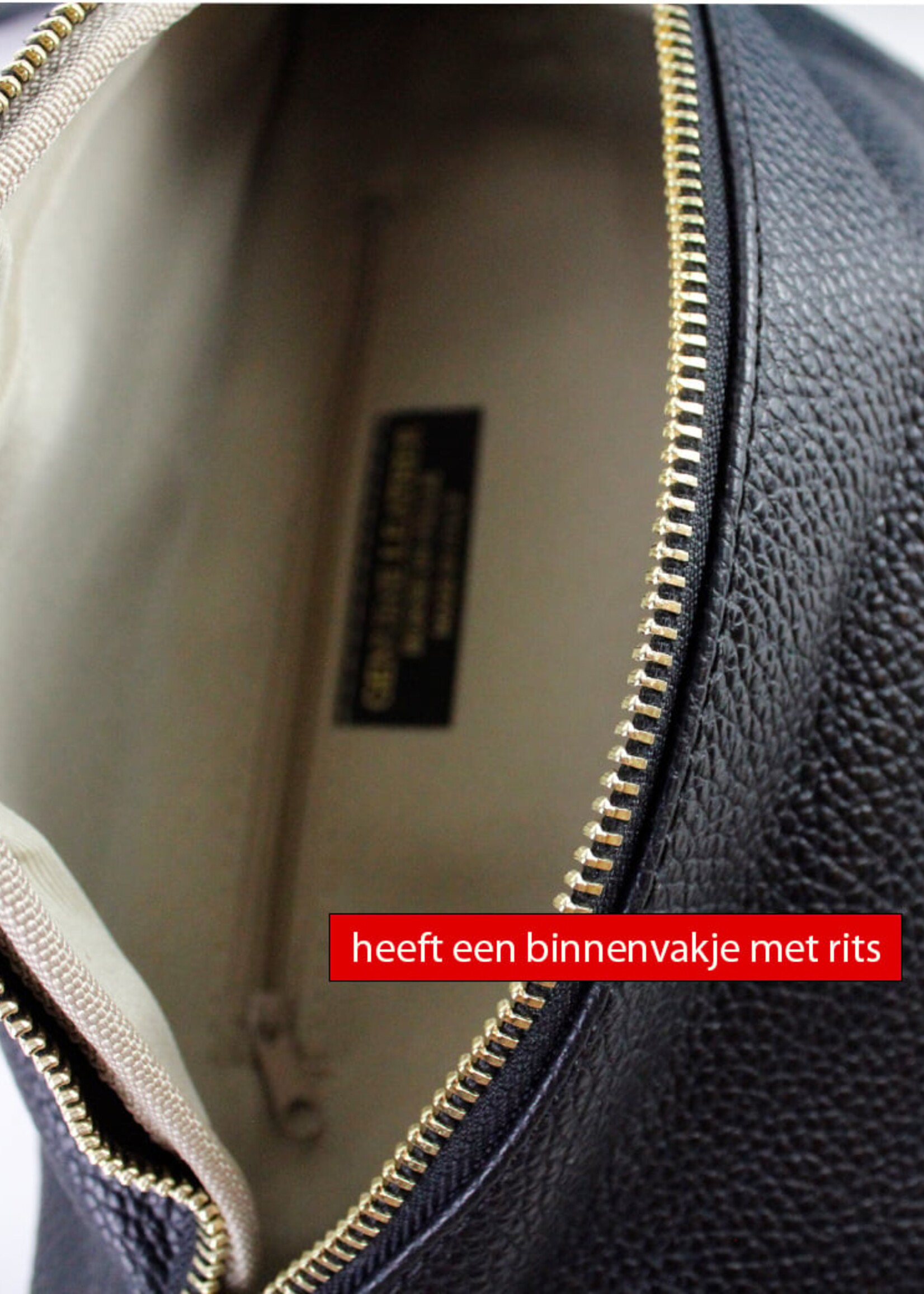 Leren heuptas Yumi Zwart - SET PANTER