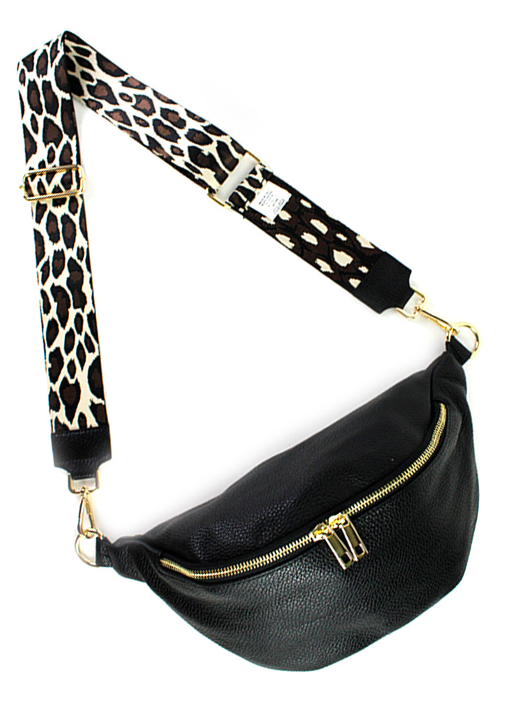 Leren heuptas Yumi Zwart - SET PANTER