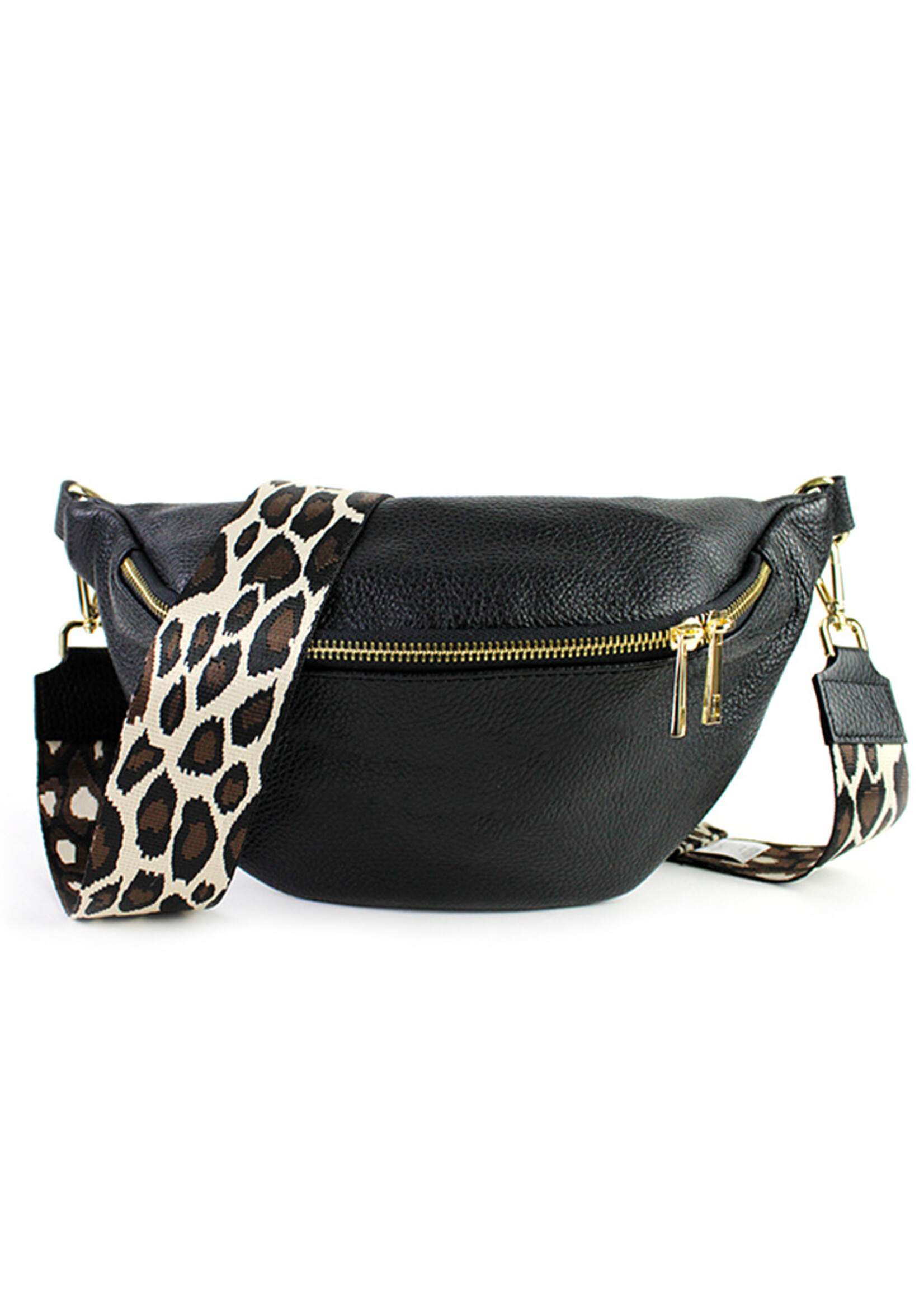 Leren heuptas Yumi Zwart - SET PANTER