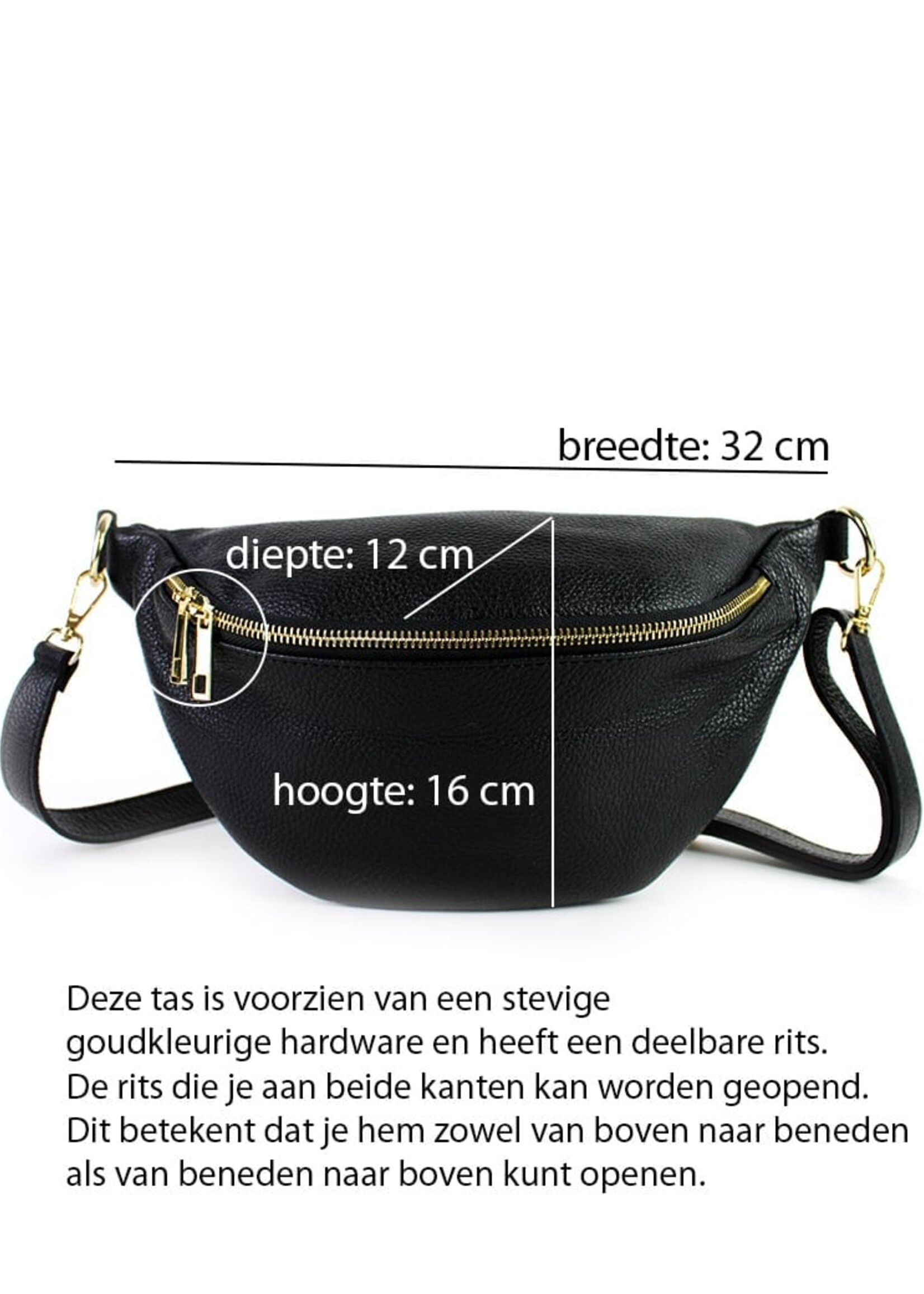 Leren heuptas Yumi Donkerblauw - SET UNI
