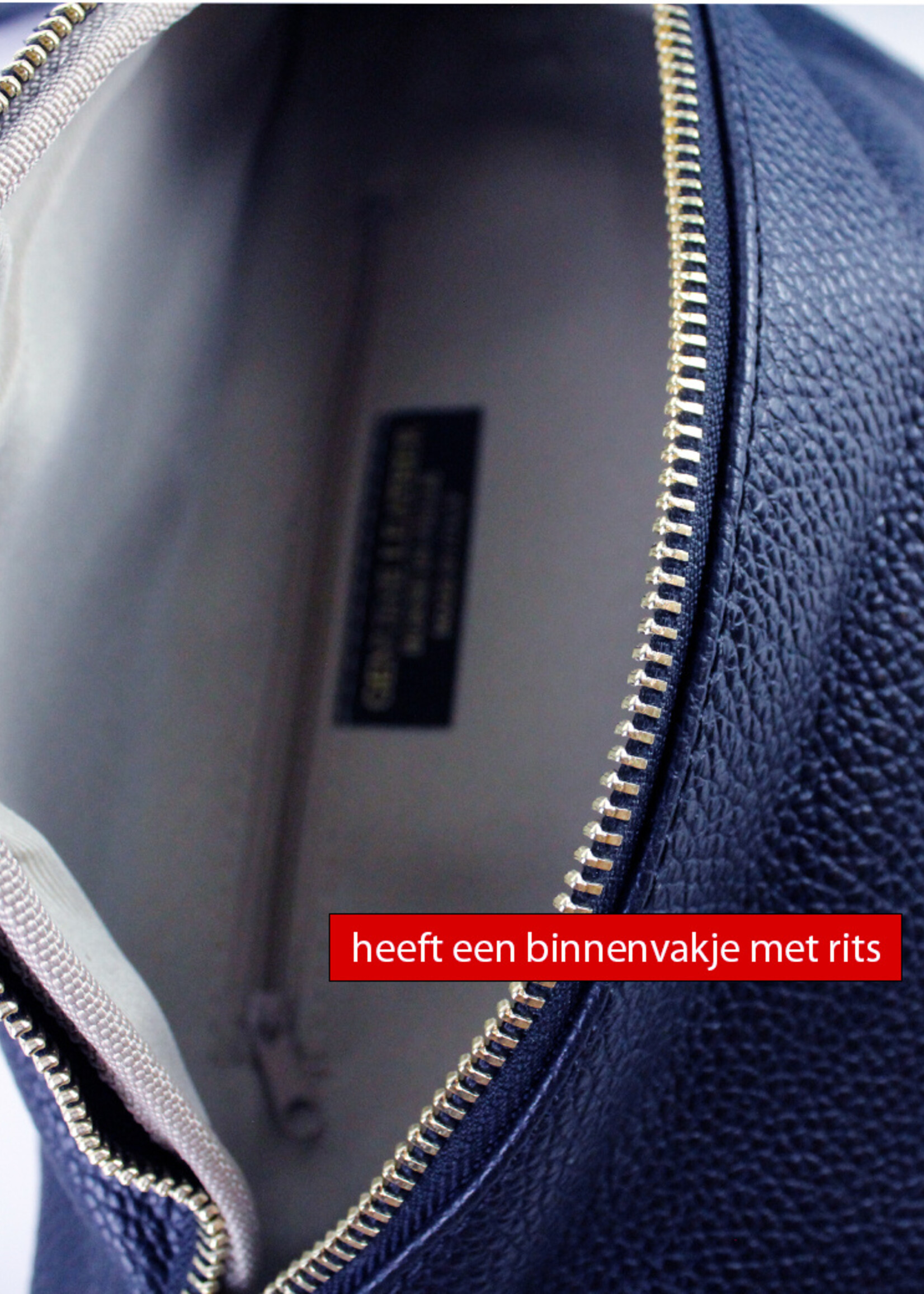 Leren heuptas Yumi Donkerblauw - SET Zigzag