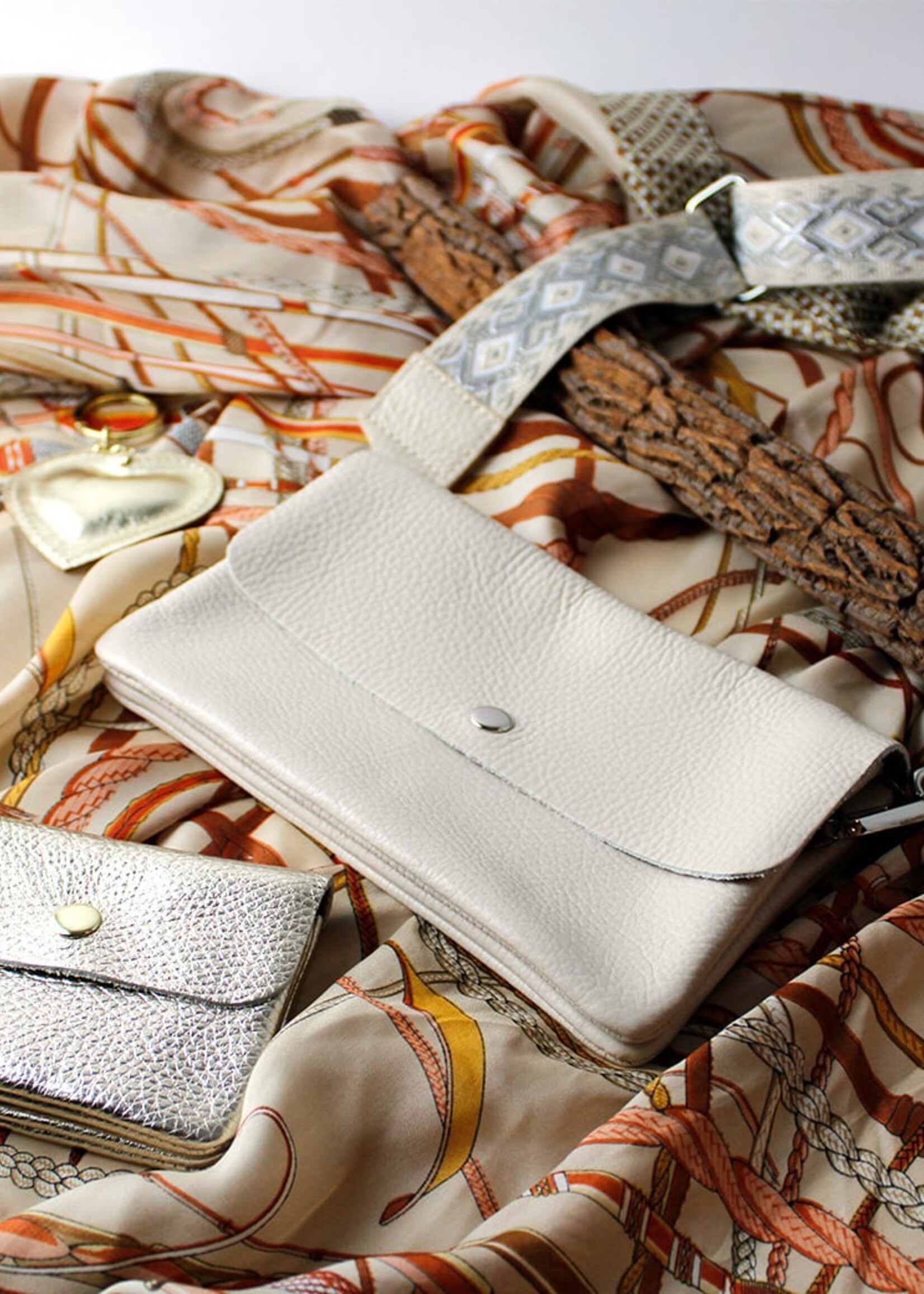 Leren schoudertas Marèn | Koffie