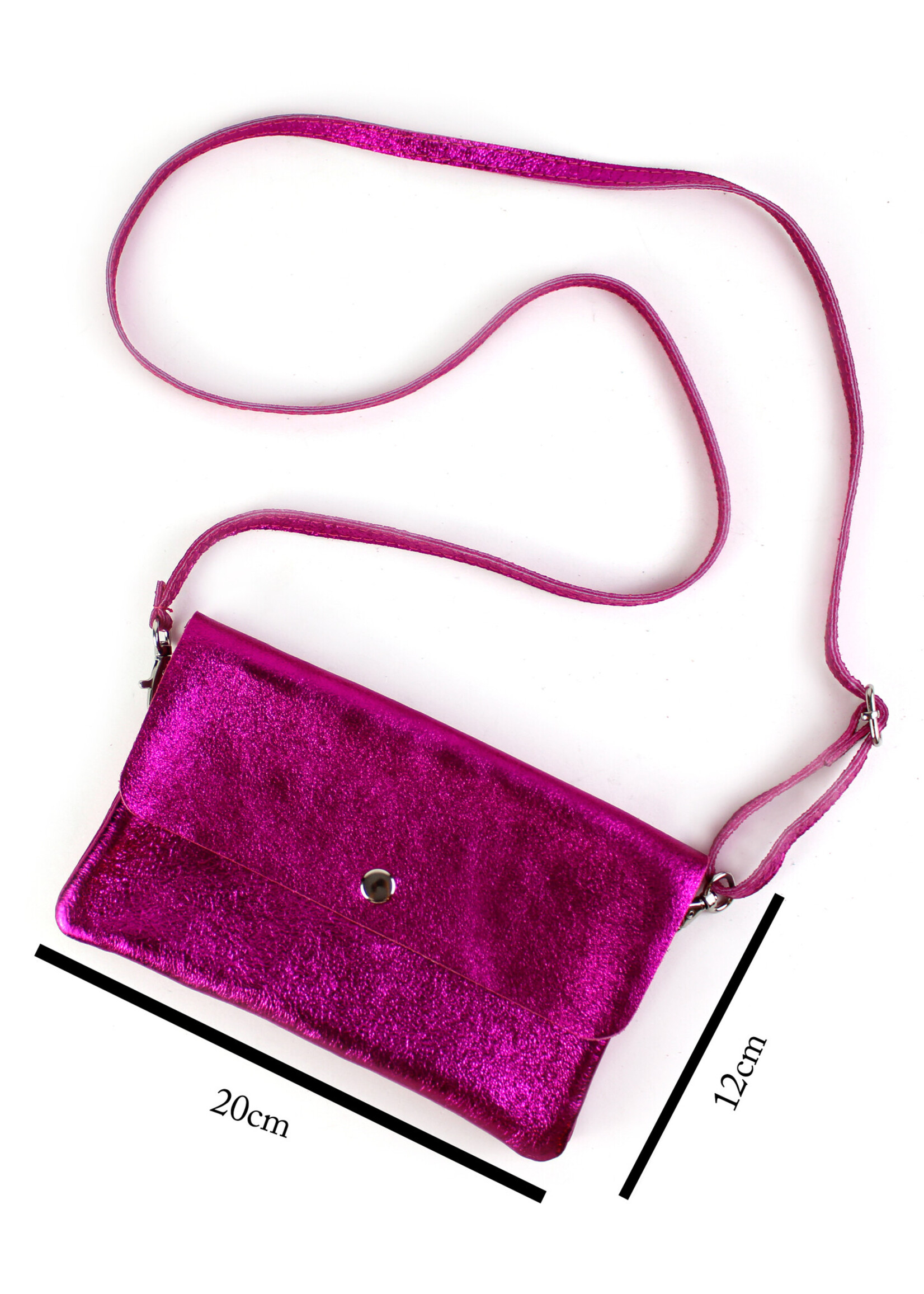 Leren metallic schoudertas Marèn | Bordeaux