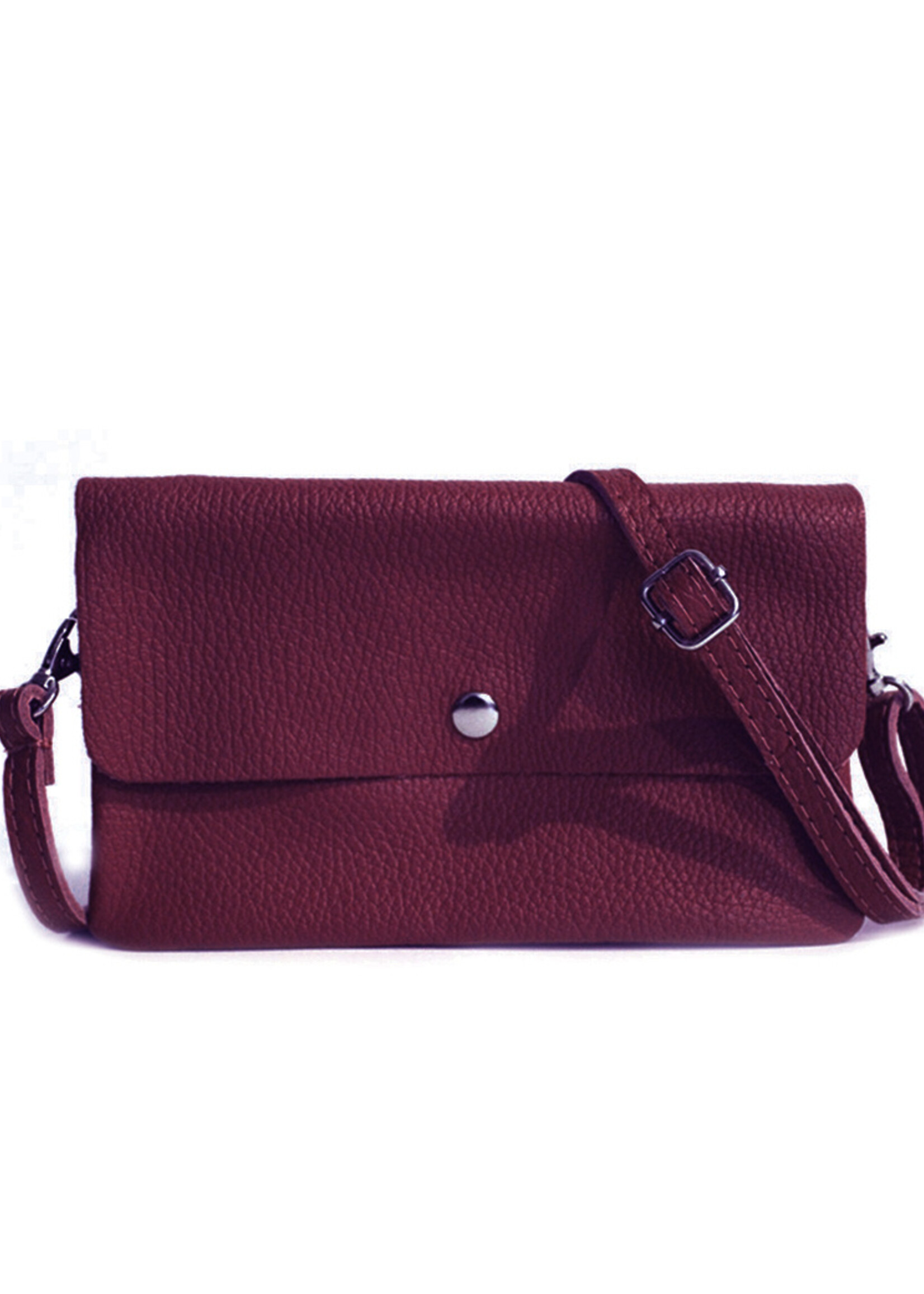 Leren schoudertas Marèn | Bordeaux