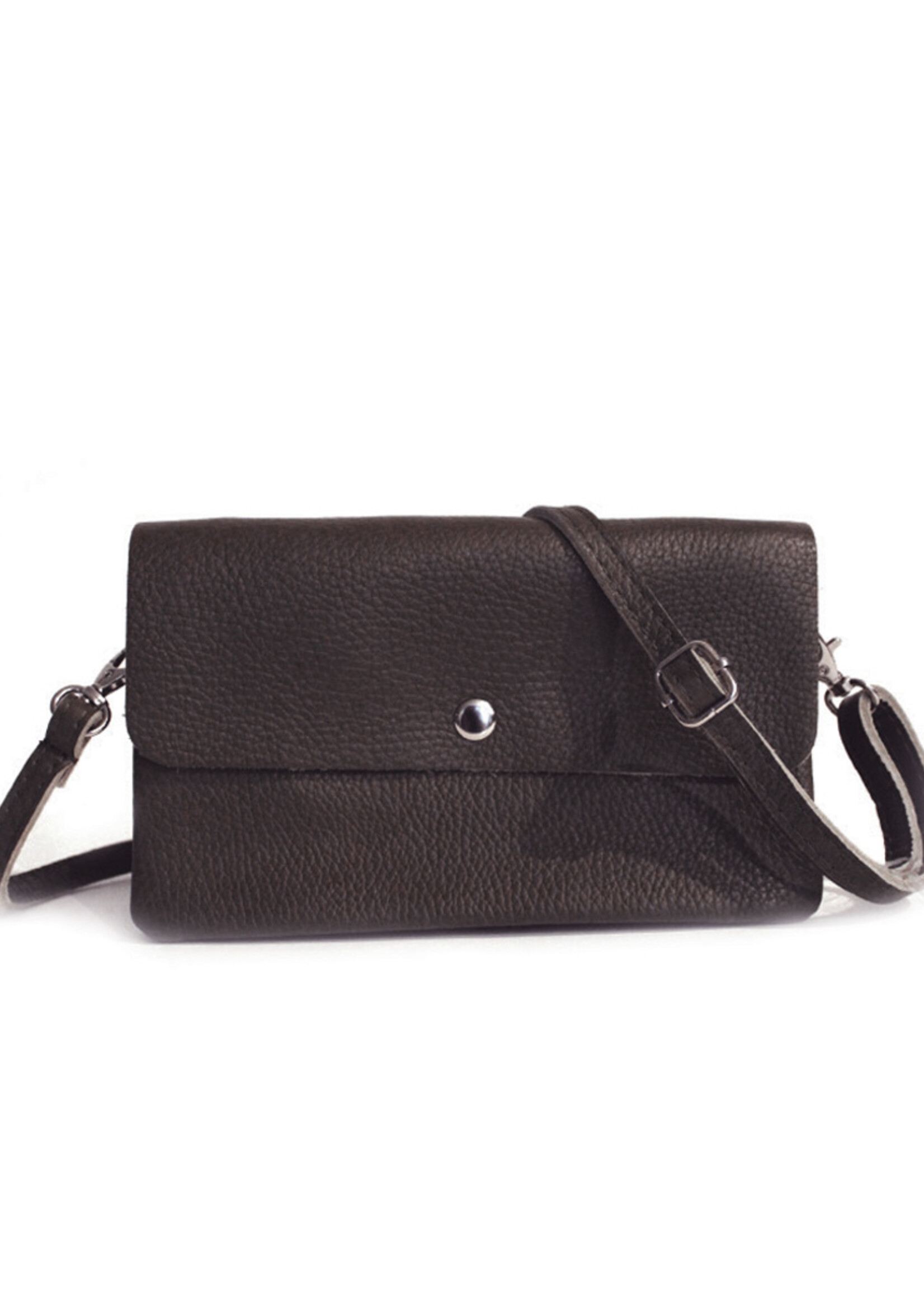 Leren schoudertas Marèn | Koffie