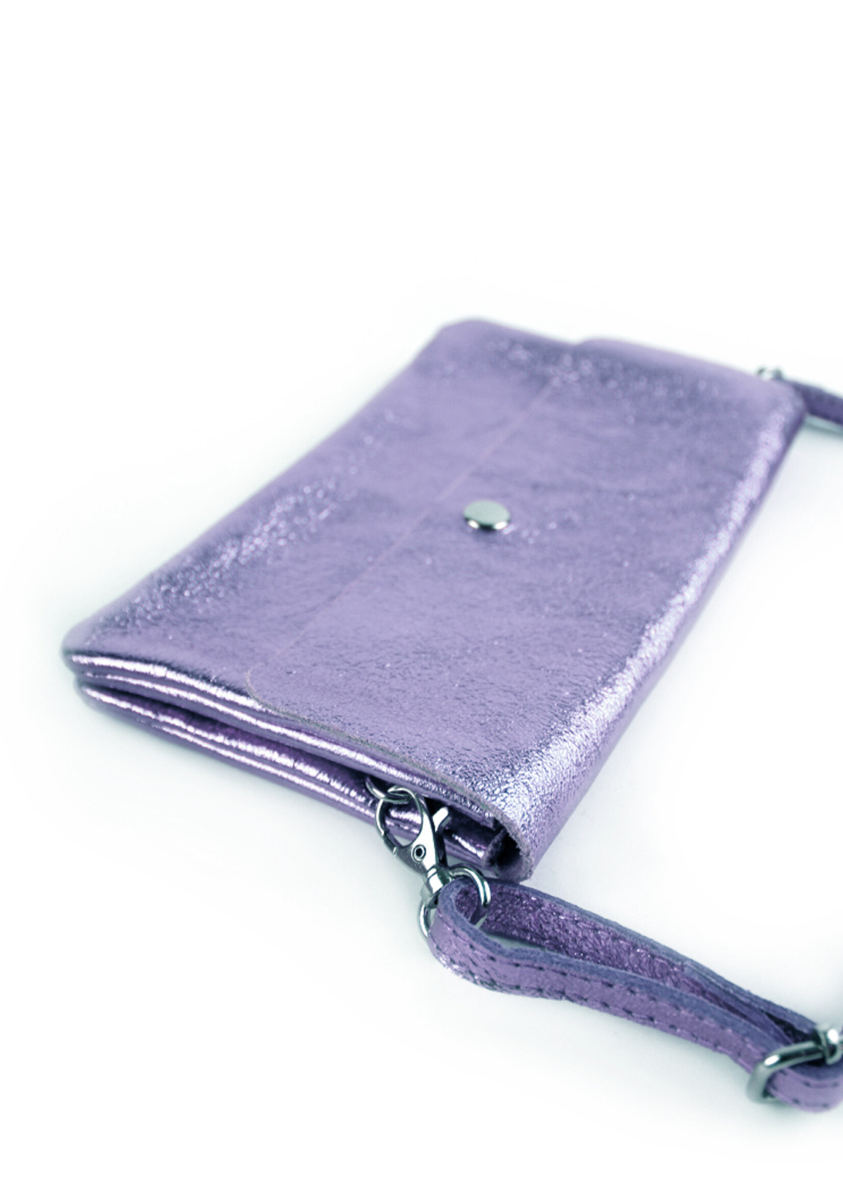 Leren metallic schoudertas Marèn | Koper