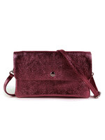 Leren metallic schoudertas Marèn | Bordeaux
