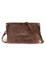 Leren metallic schoudertas Marèn | Koper