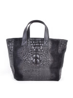 Suede handtas Kroko Helena  Zwart