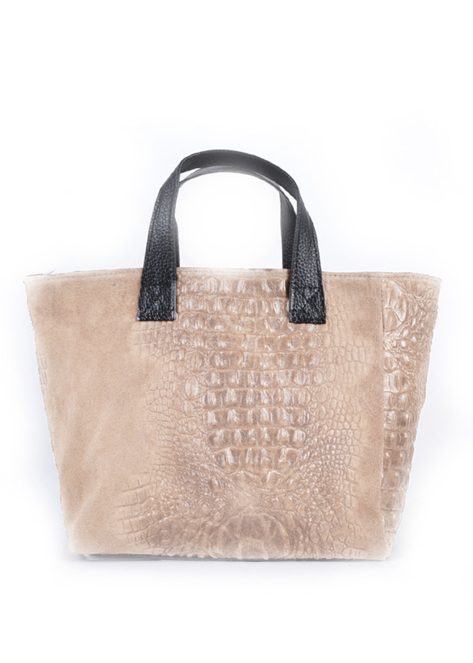 Suede handtas Kroko Helena Taupe