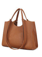 Kunstlederen handtas | Marijke | Beige | Zwart | Bruin