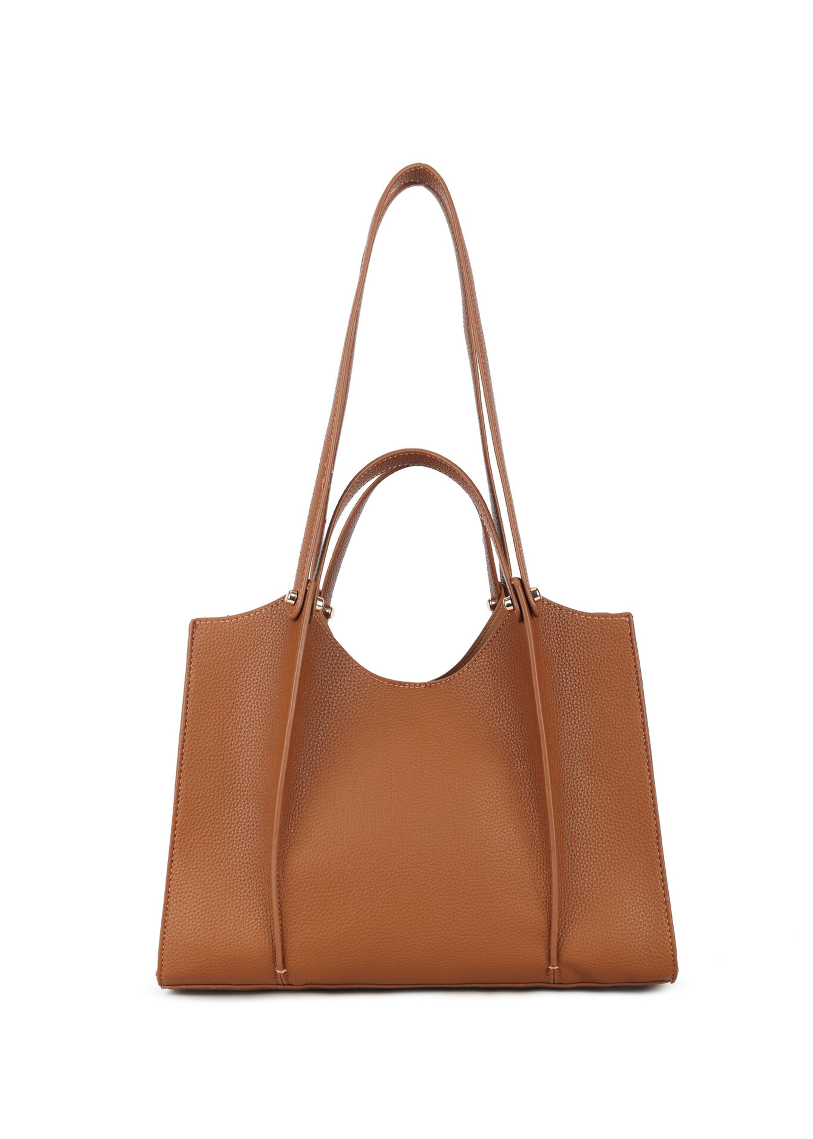 Kunstlederen handtas | Marijke | Beige | Zwart | Bruin