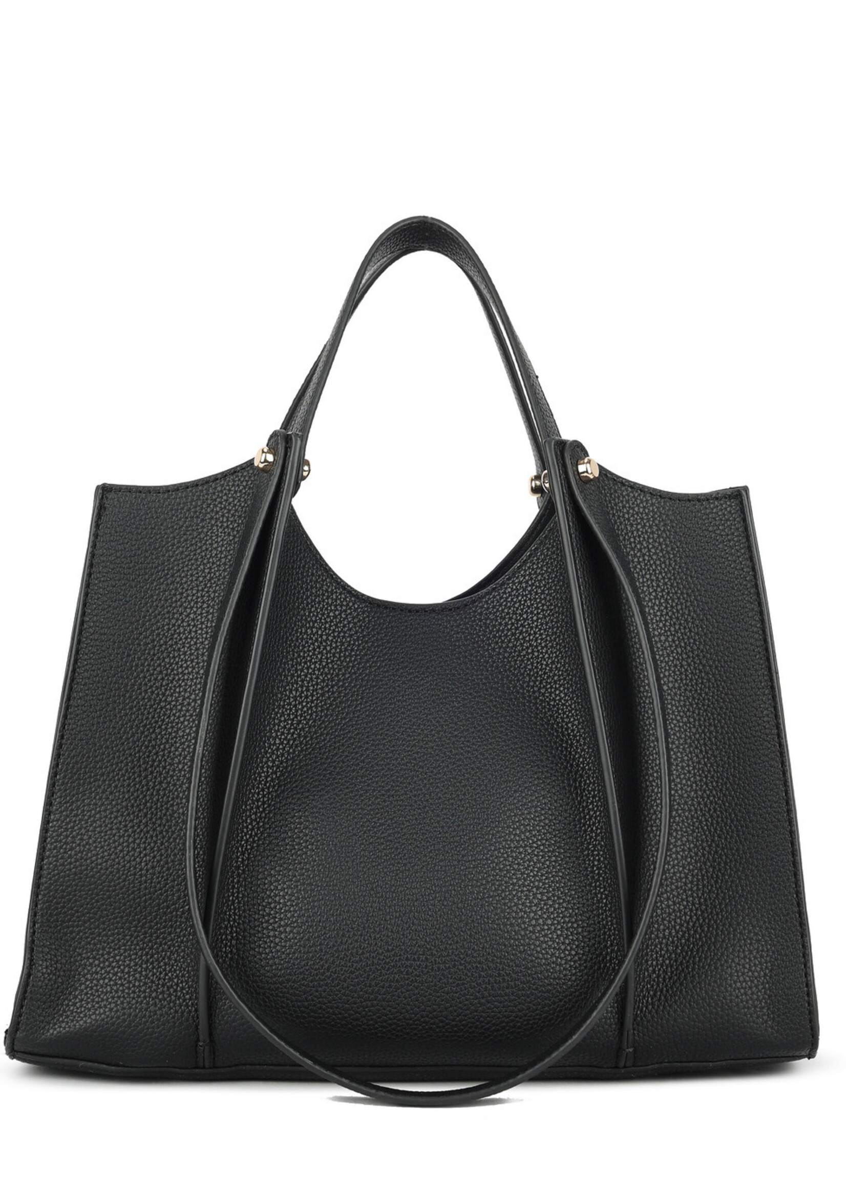 Kunstlederen handtas | Marijke | Beige | Zwart | Bruin