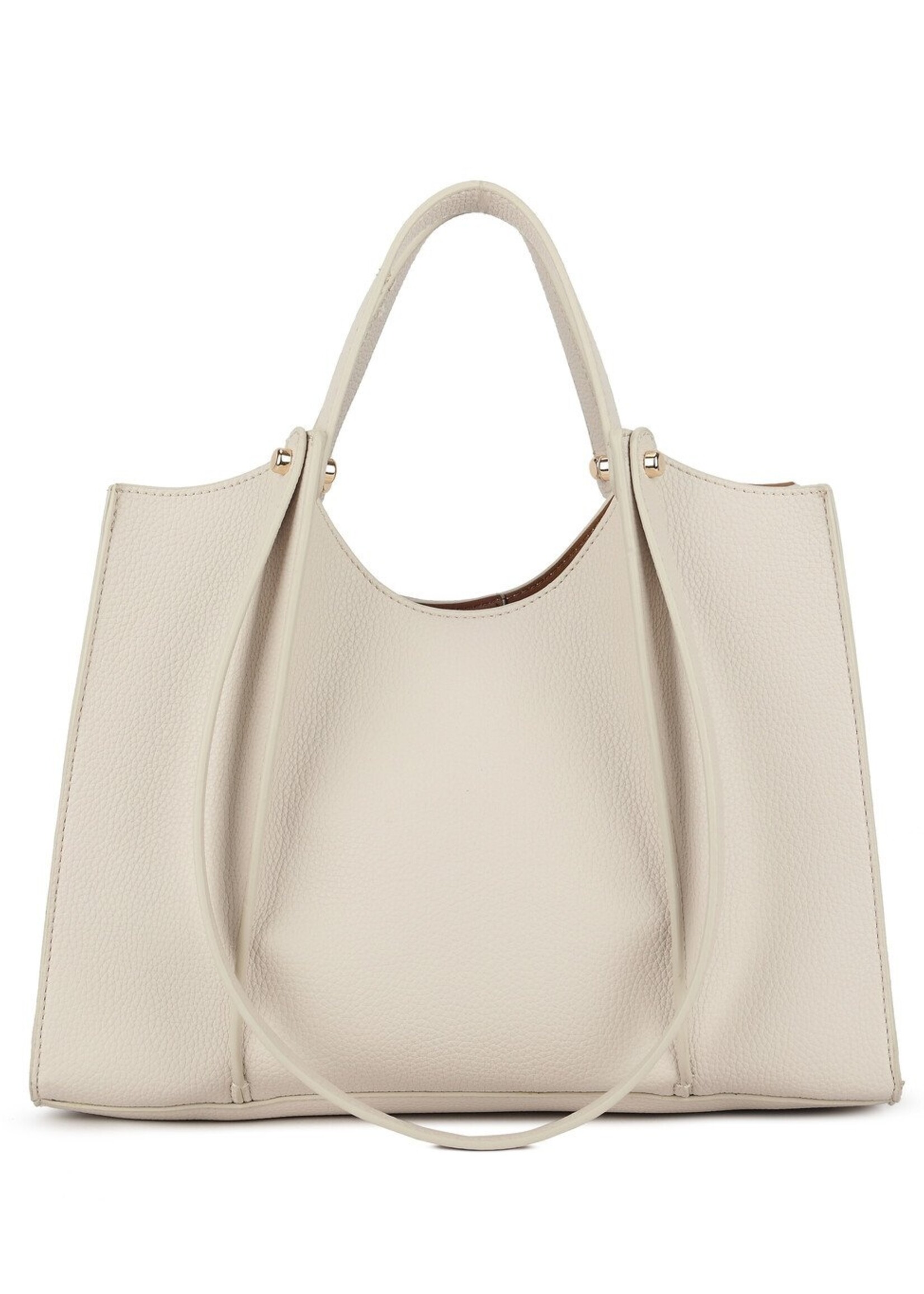 Kunstlederen handtas | Marijke | Beige | Zwart | Bruin