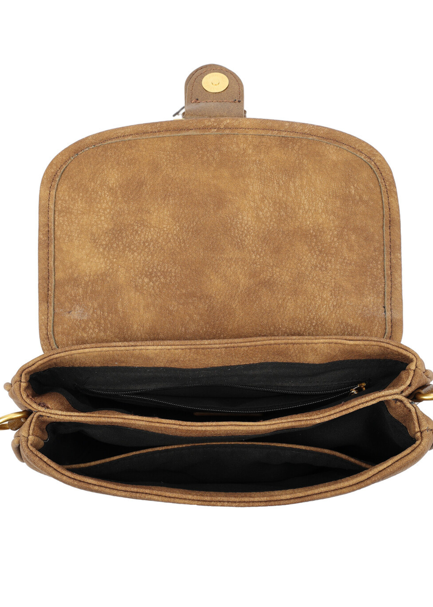 Kunstlederen schoudertas | Jomalyn | Zwart | Taupe | Bruin