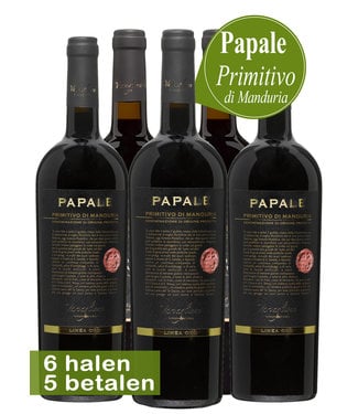 Varvaglione Vigne e Vini - Puglia Italie Varvaglione Papale Linea Oro Primitivo di Manduria (6 halen, 5 betalen)