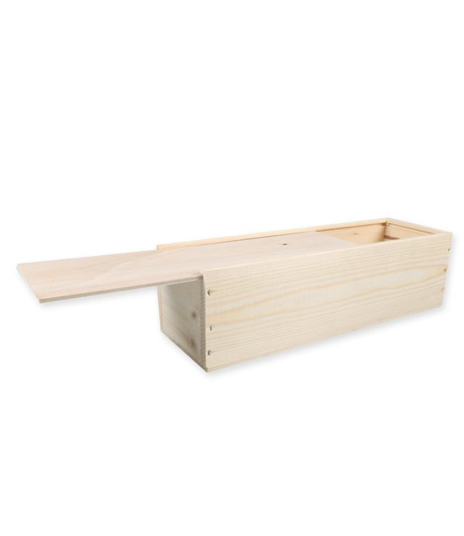 Houten wijnkist met schuifdeksel voor 1 fles
