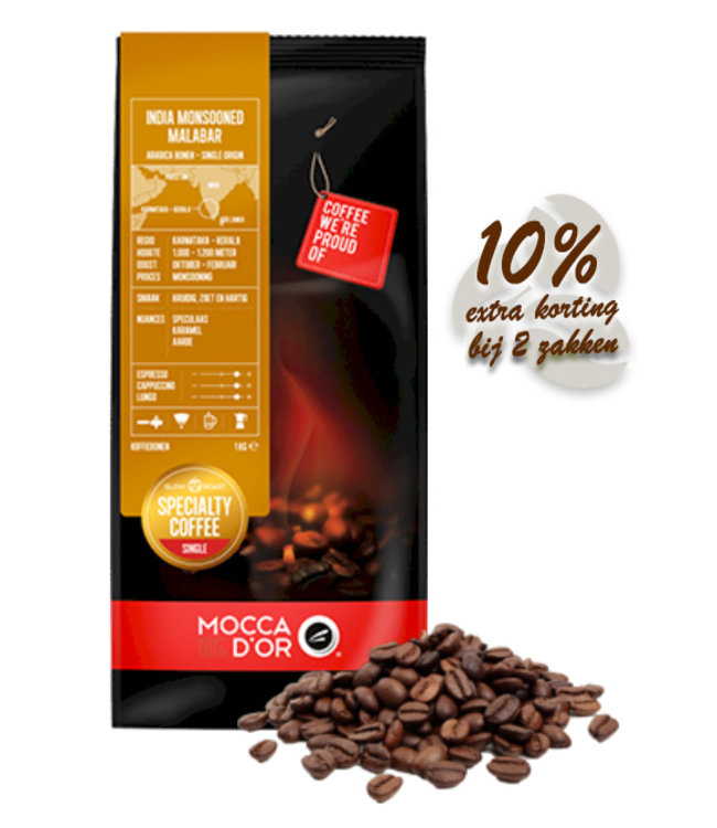 Mocca d'Or India Monsooned Arabica Bonen  1KG