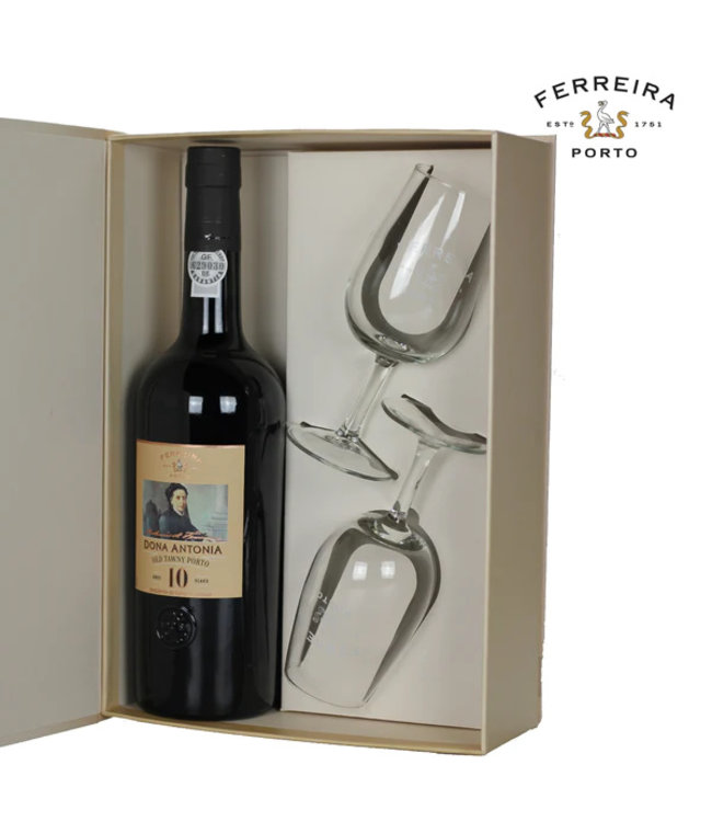 Ferreira Dona Antonia 10 Years Old Tawny giftbox + glazen