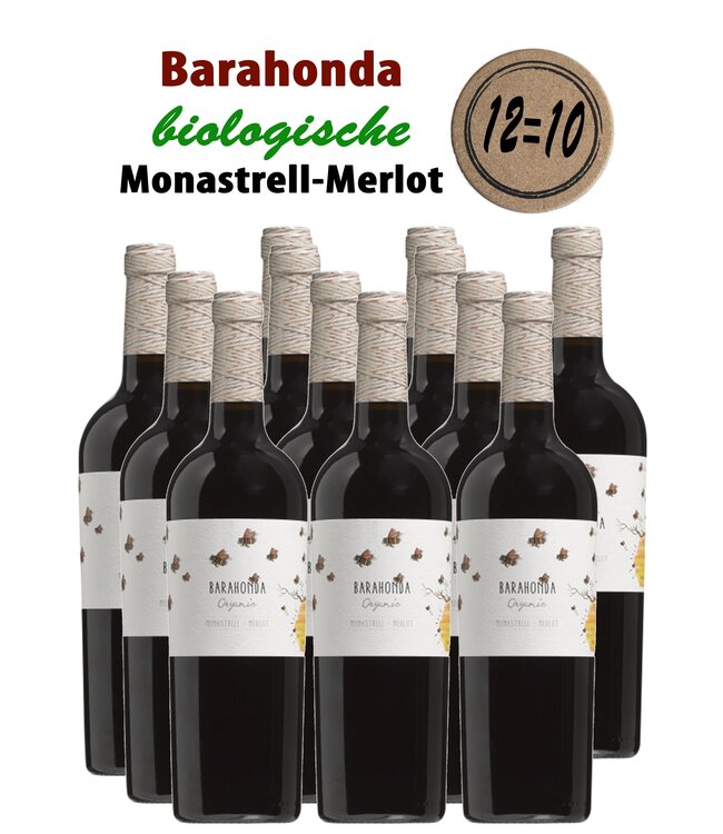 Barahonda Organic Monastrell Merlot DO Yecla (12 halen, 10 betalen)